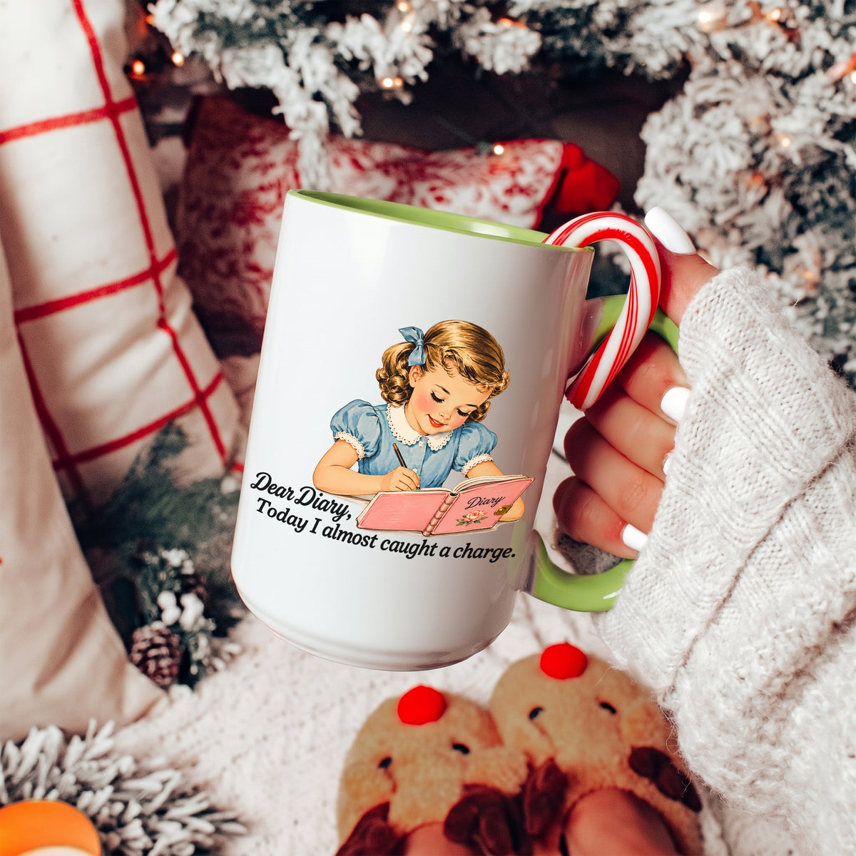 Retro-Keramikbecher mit sarkastischem Humor rund um die Arbeit – „Heute hätte ich fast eine Anzeige kassiert“