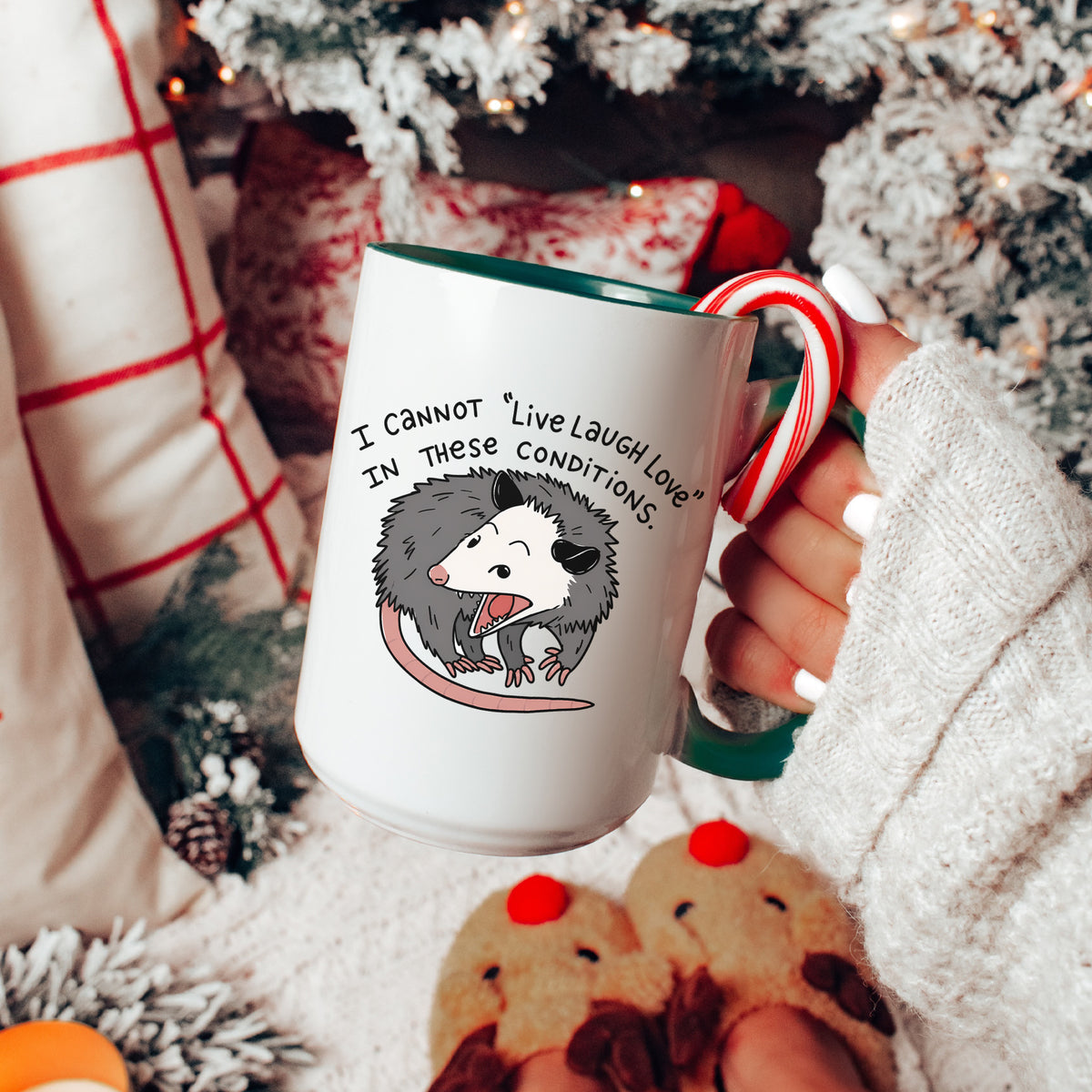 Tasse „Unter diesen Umständen kann ich nicht leben, lachen und lieben“