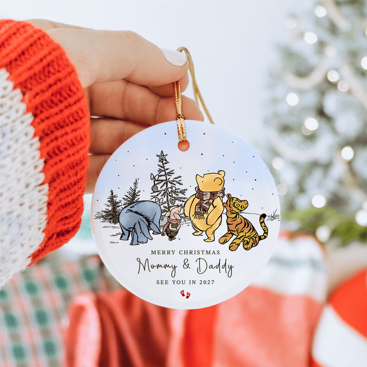 Pernalized Merry Christmas Mommy And Daddy Pregnancy Announcement Ornament