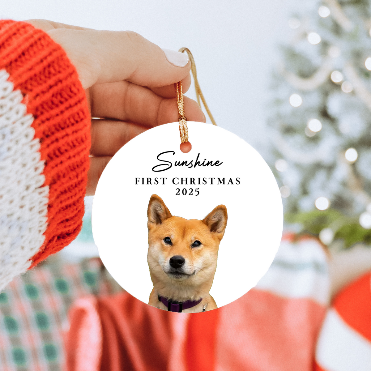 \"First Christmas\" – Personalized Pet Picture Ceramic Ornament
