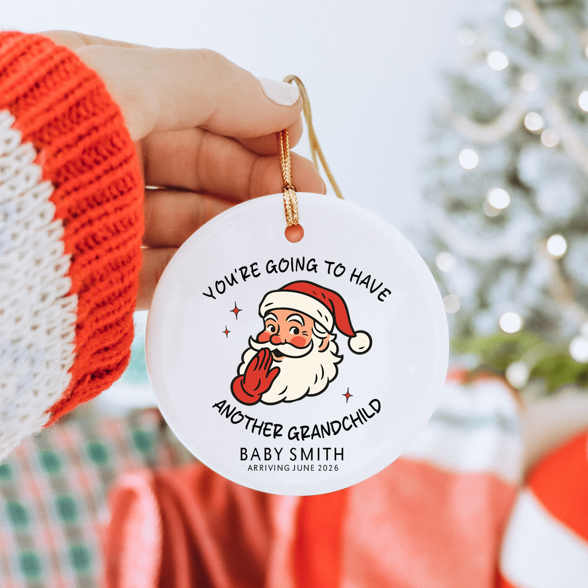 Personalized Promoted To Grandparents Again Ornament