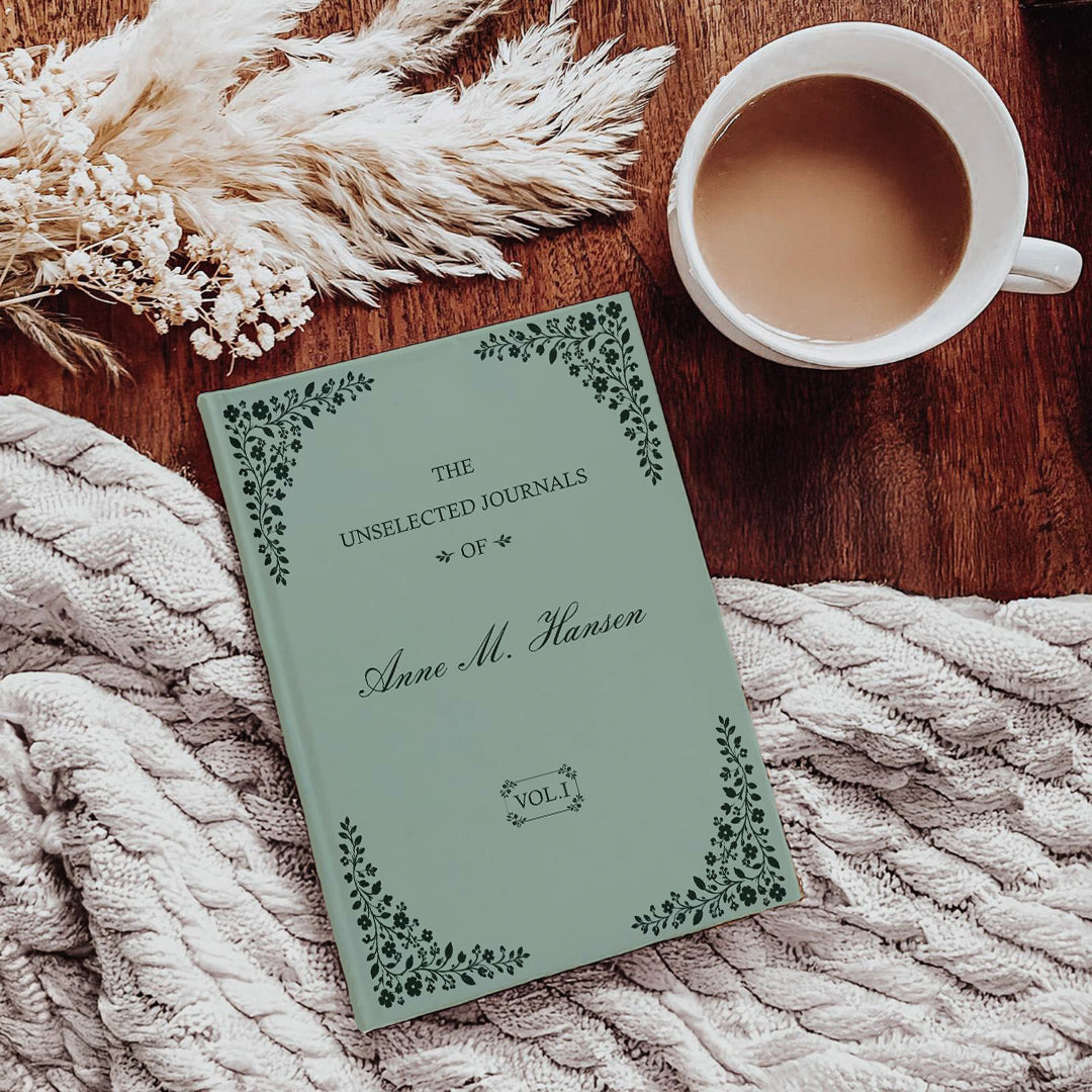 Personalisiertes Tagebuch mit Blumenrahmen und individuellem Namen