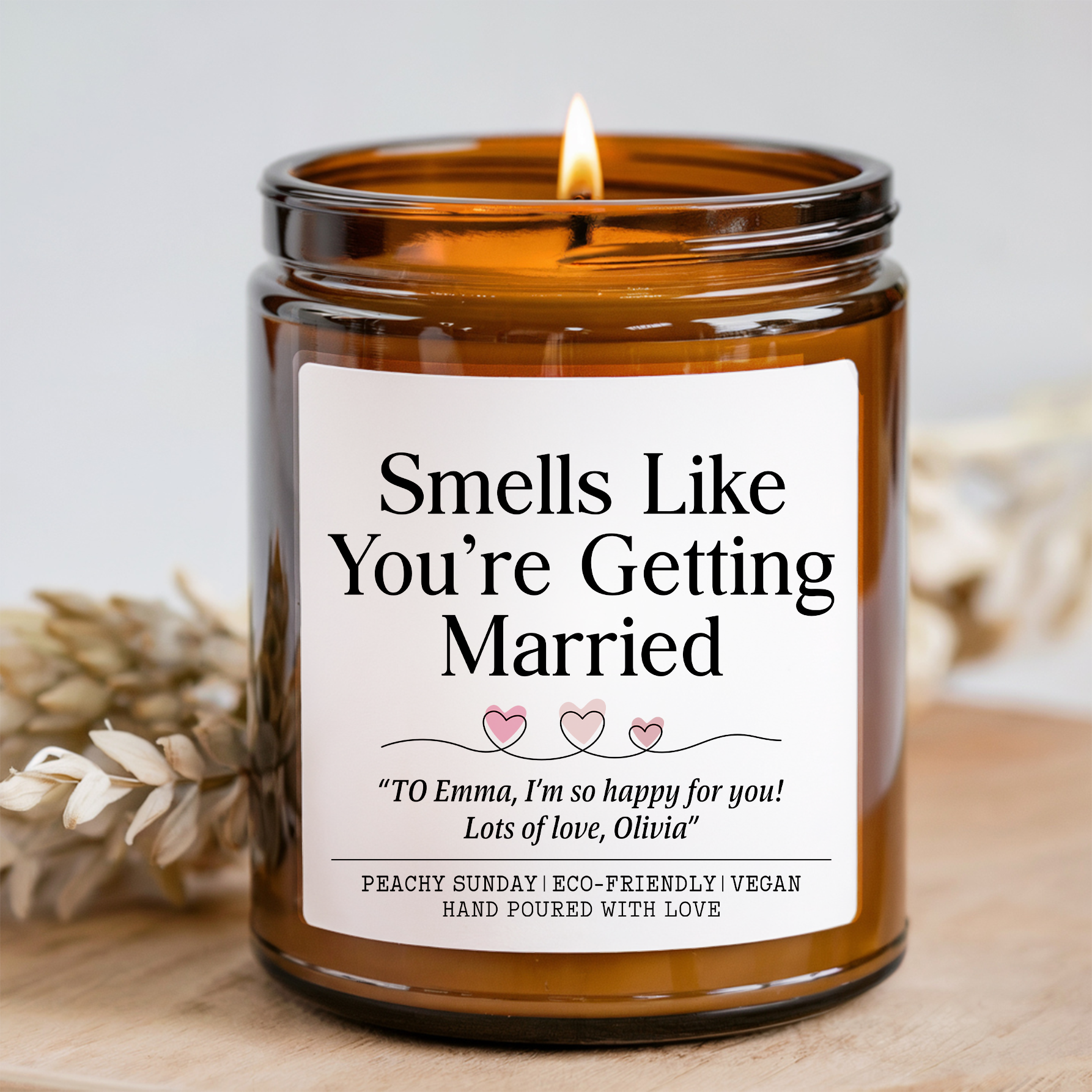 Personalized Smells Like You're Getting Married Wedding Gift For Bride To Be Candle