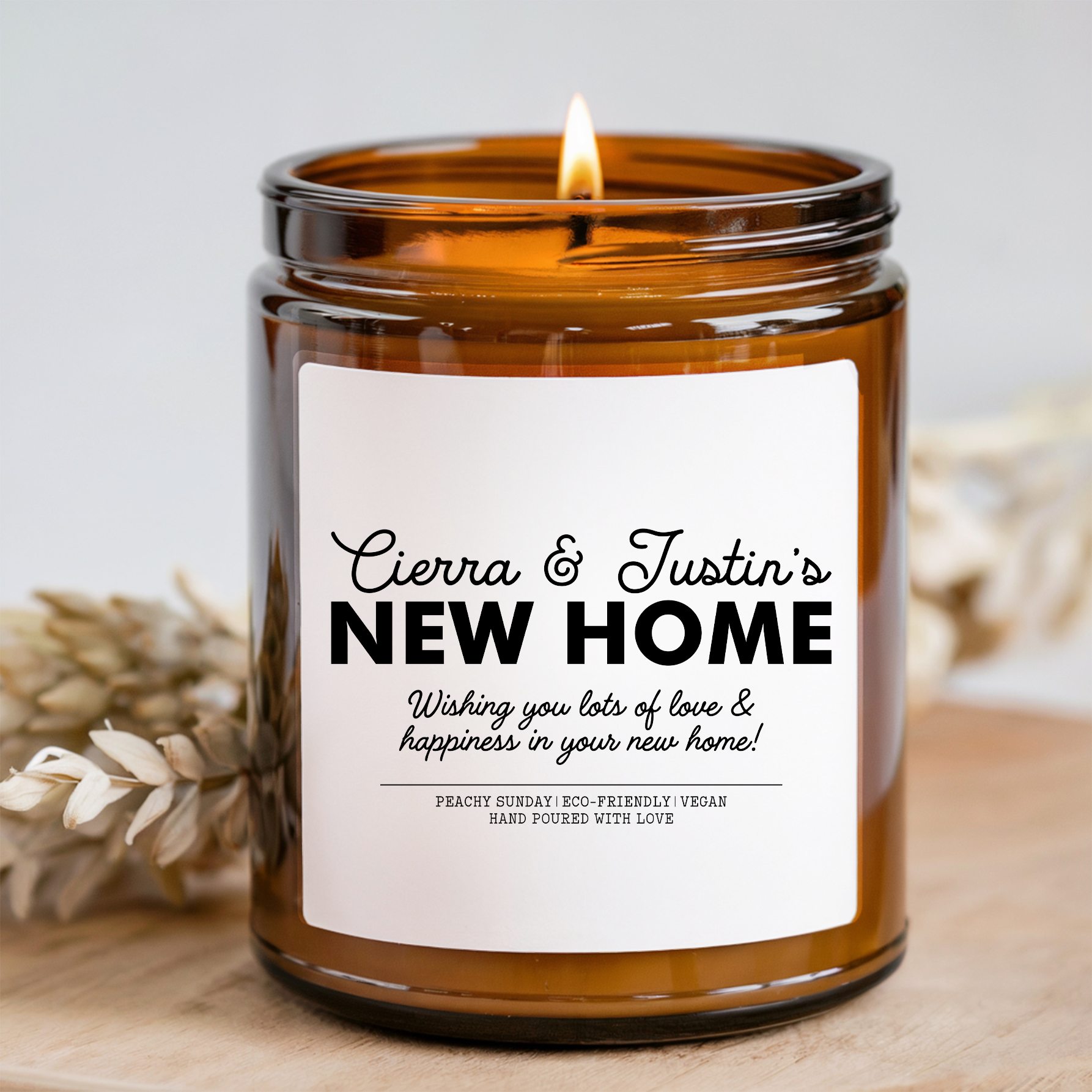 Personalized New Home Candle