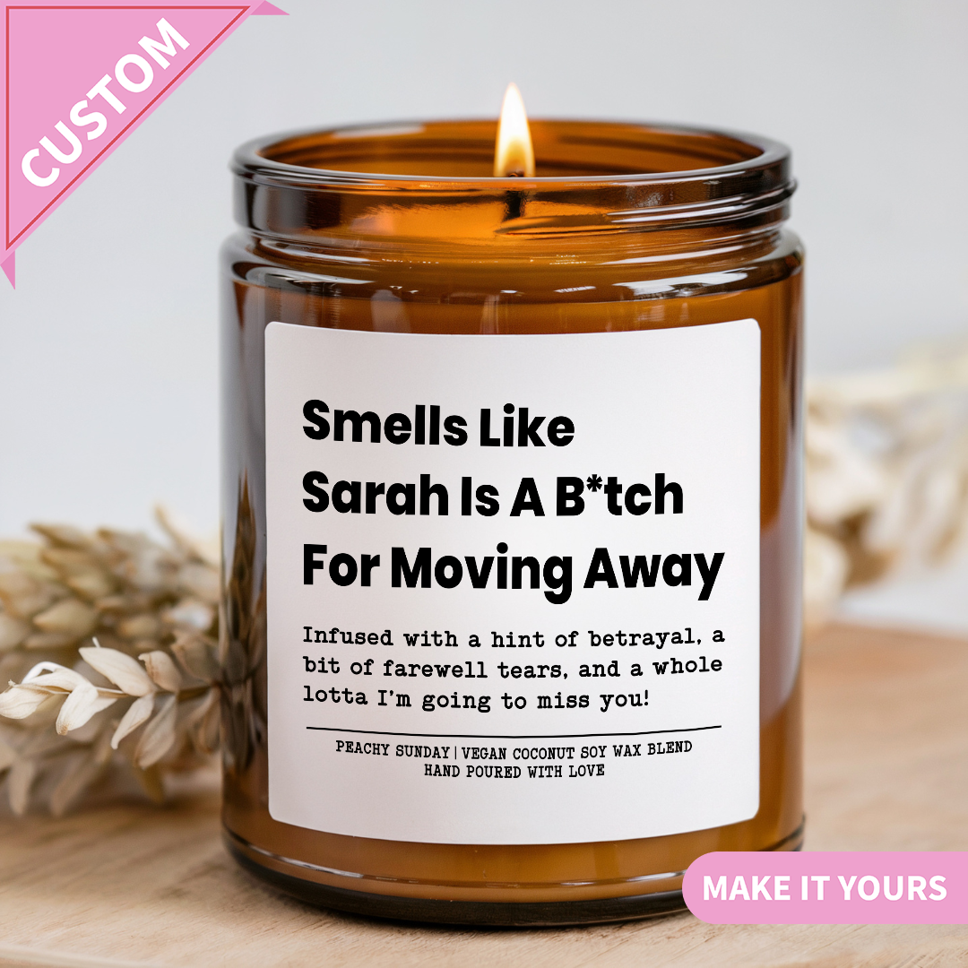 Custom Moving Away Farewell & Goodbye Gift Candle