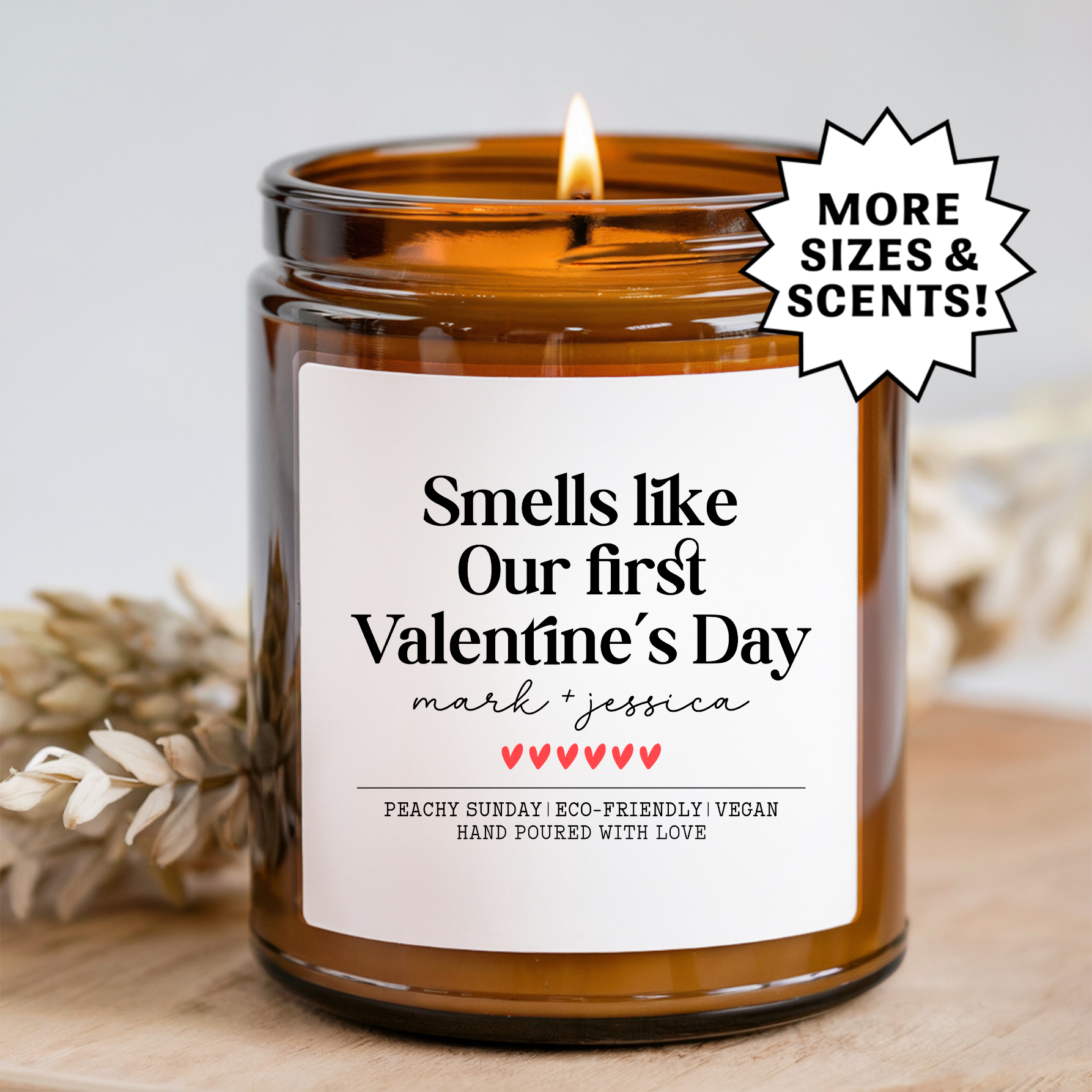 Personalized Smells Like Our First Valentine's Day Candle