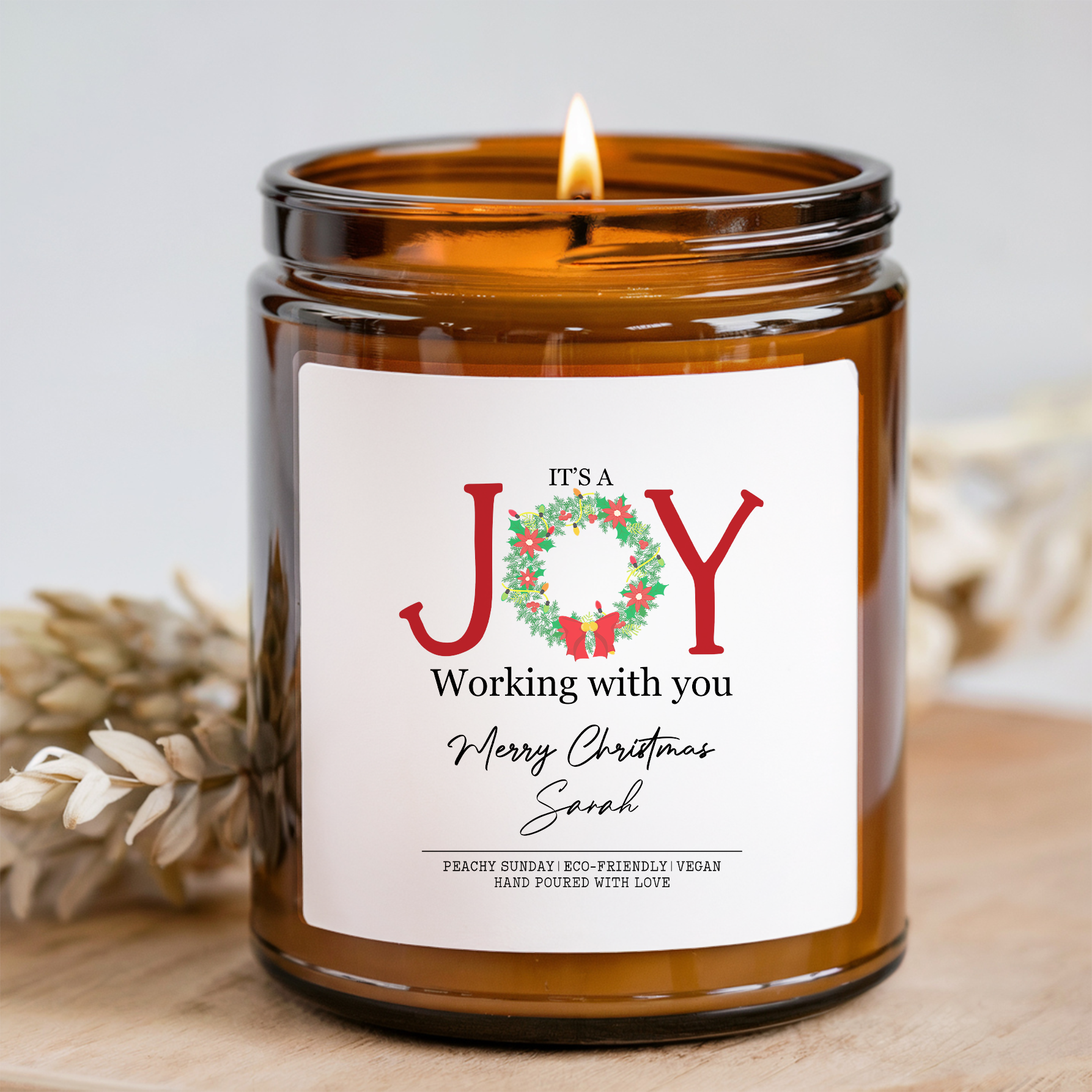 Personalized It's A Joy Working With You Candle