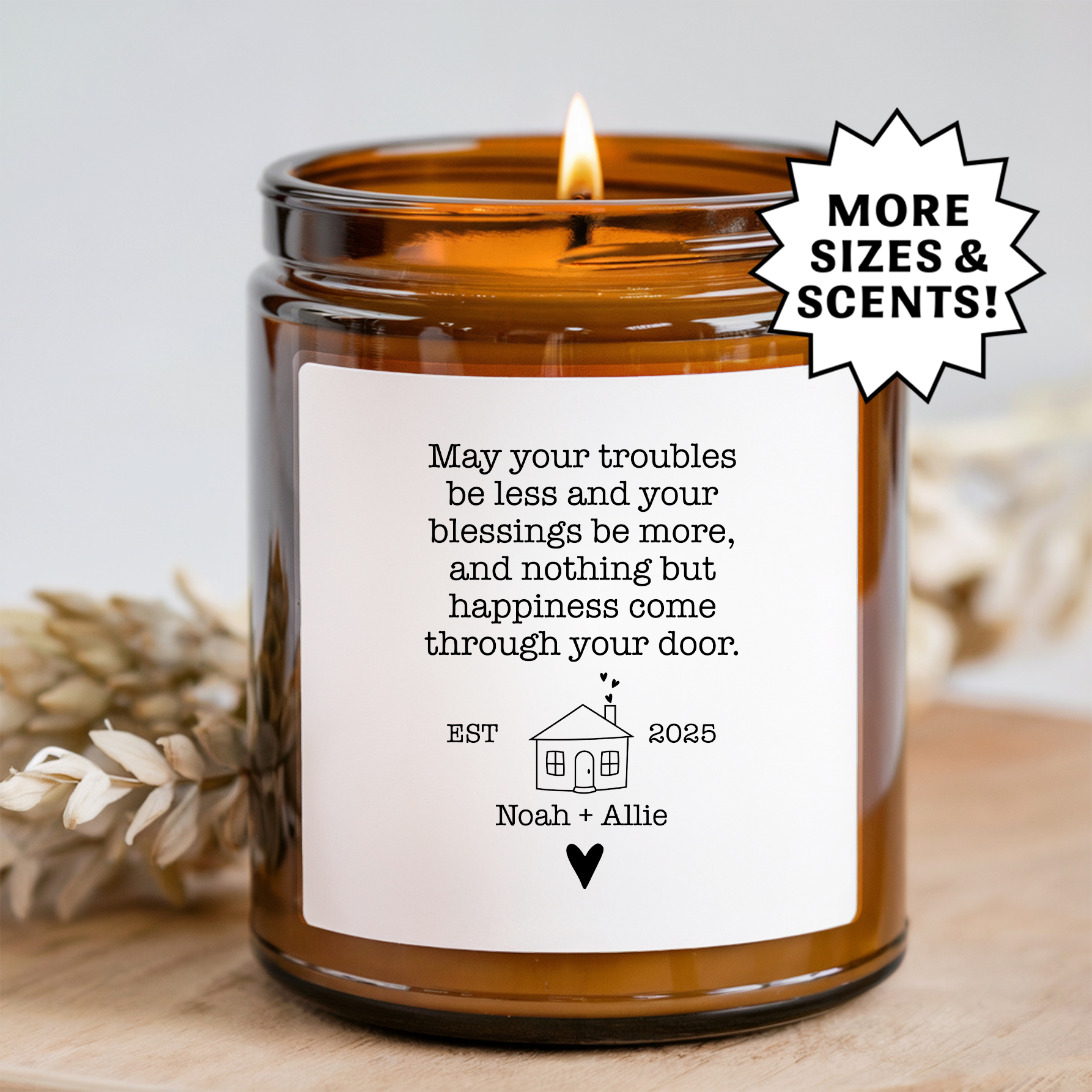 Custom May Your Troubles Be Less Candle