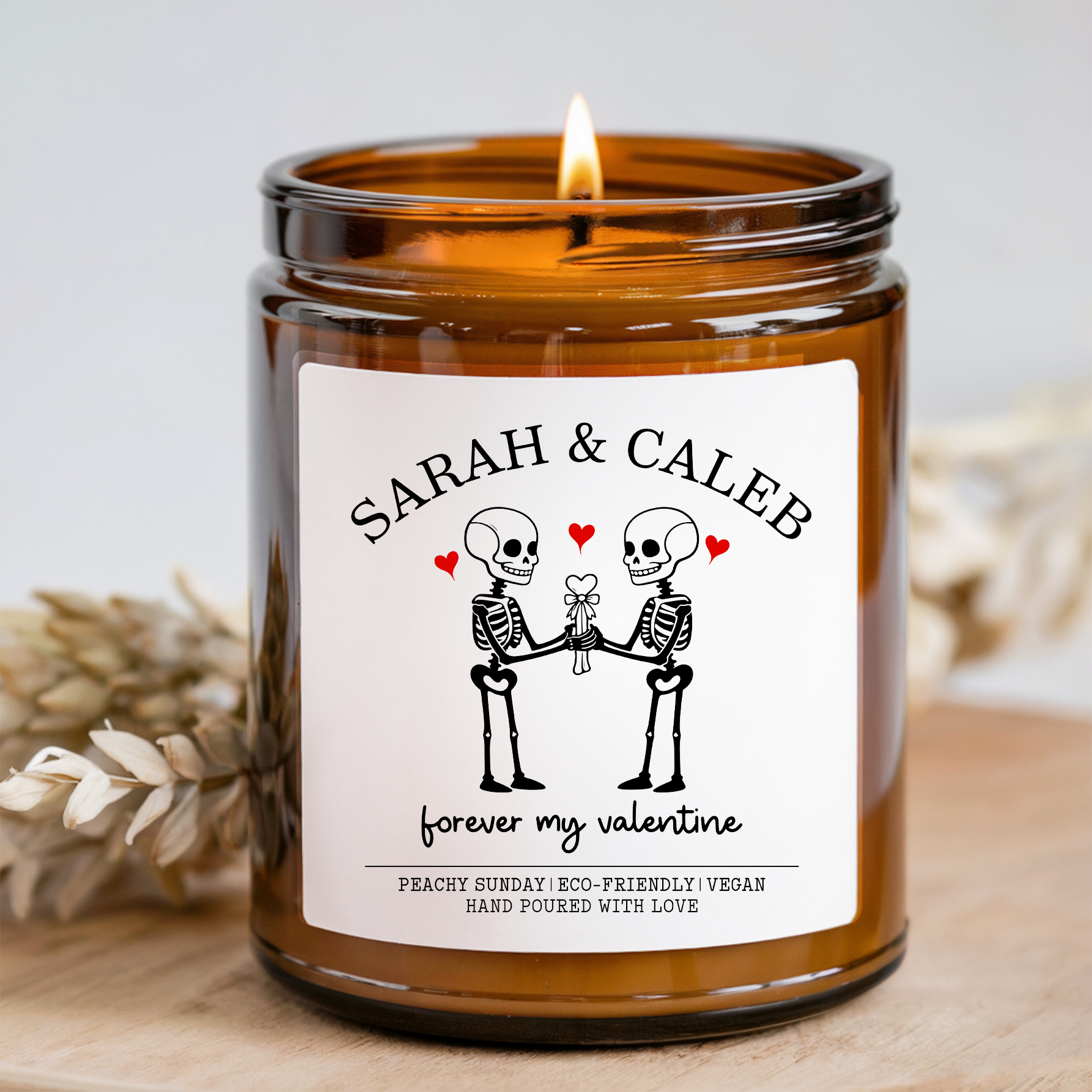 Personalized Valentine's Day Couple Candle