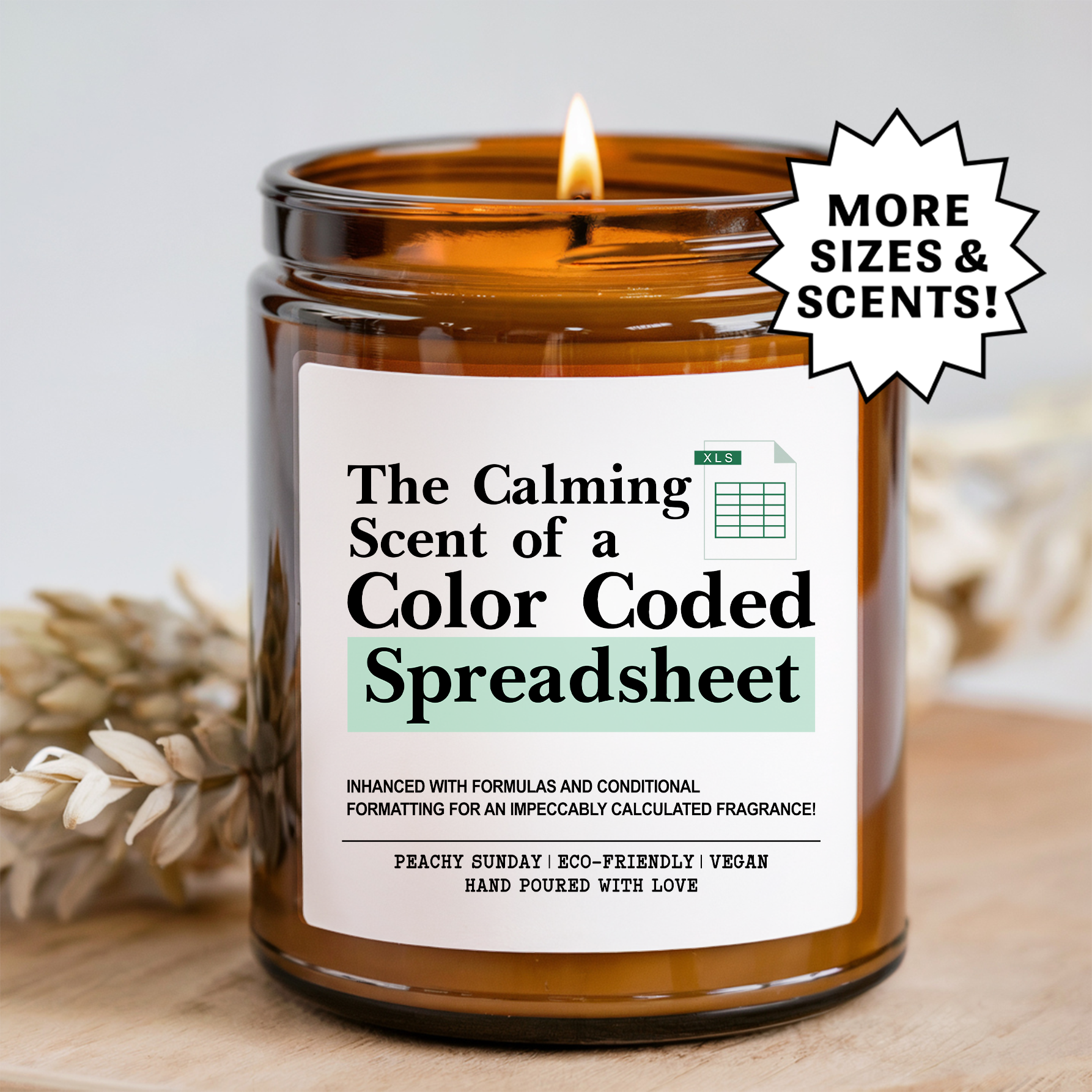 Office Smells Like A Color Coded Spreadsheet Gift Candle