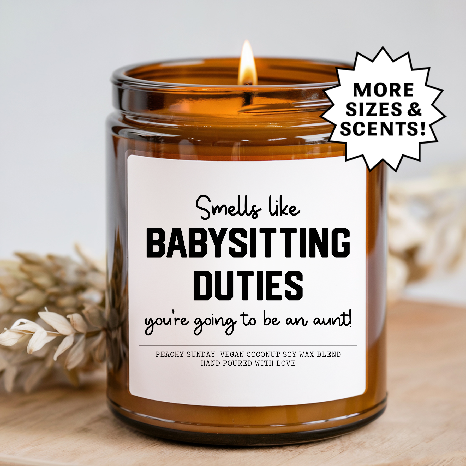 Smells Like Babysitting Duties Pregnancy Announcement For Aunt Candle