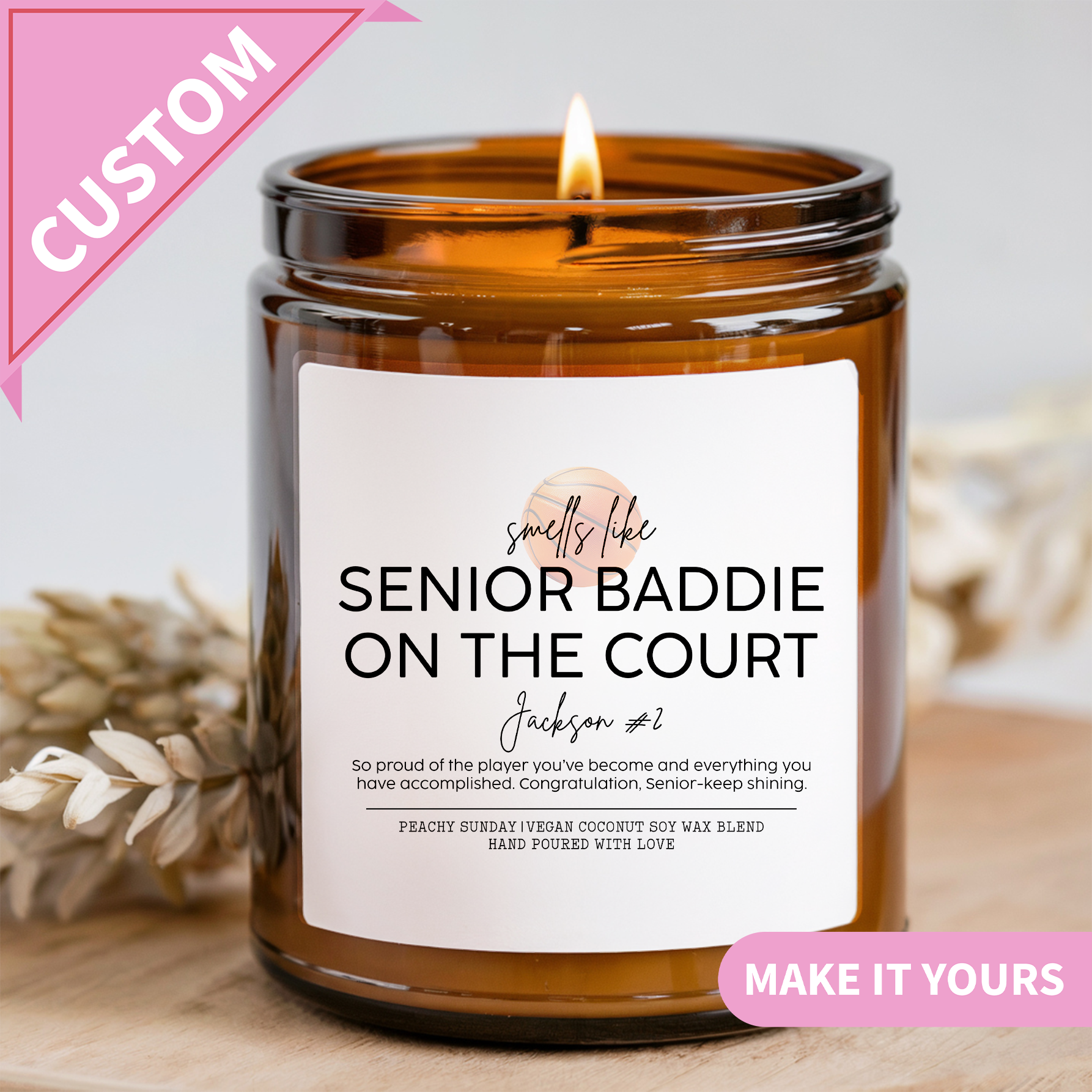 Personalized Basketball Player Candle