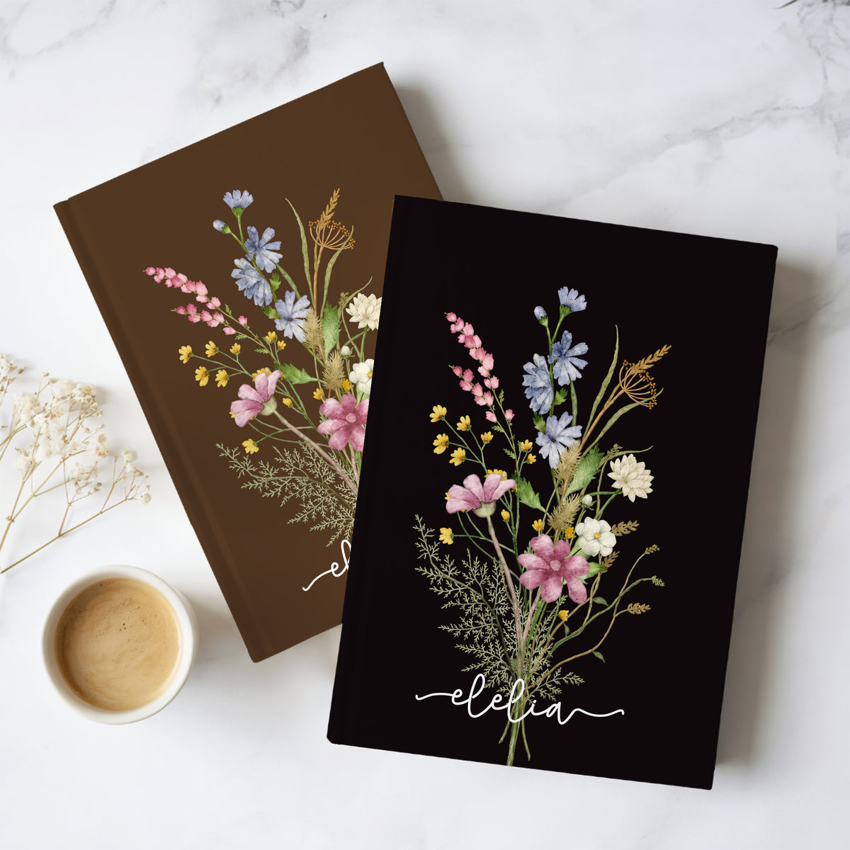 Journal personnalisé à fleurs sauvages