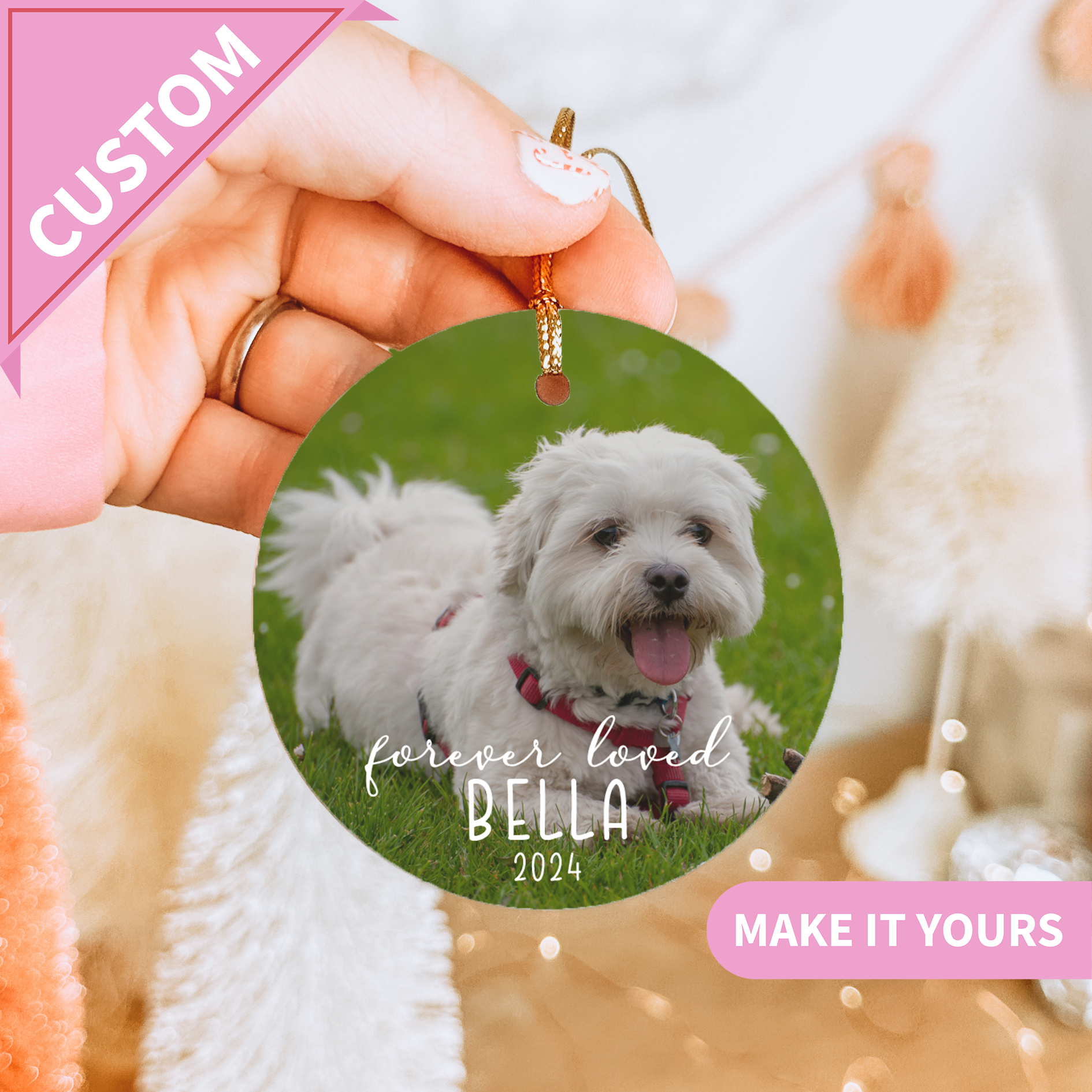 Personalized Dog Photo Memory Christmas Ornament