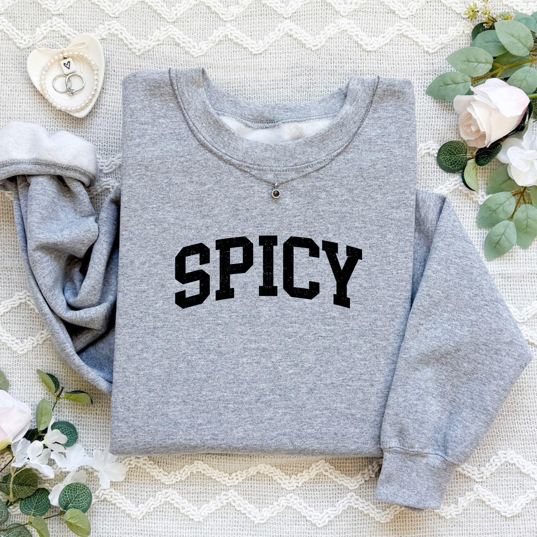 Spicy Crewneck Varsity Sweatshirt