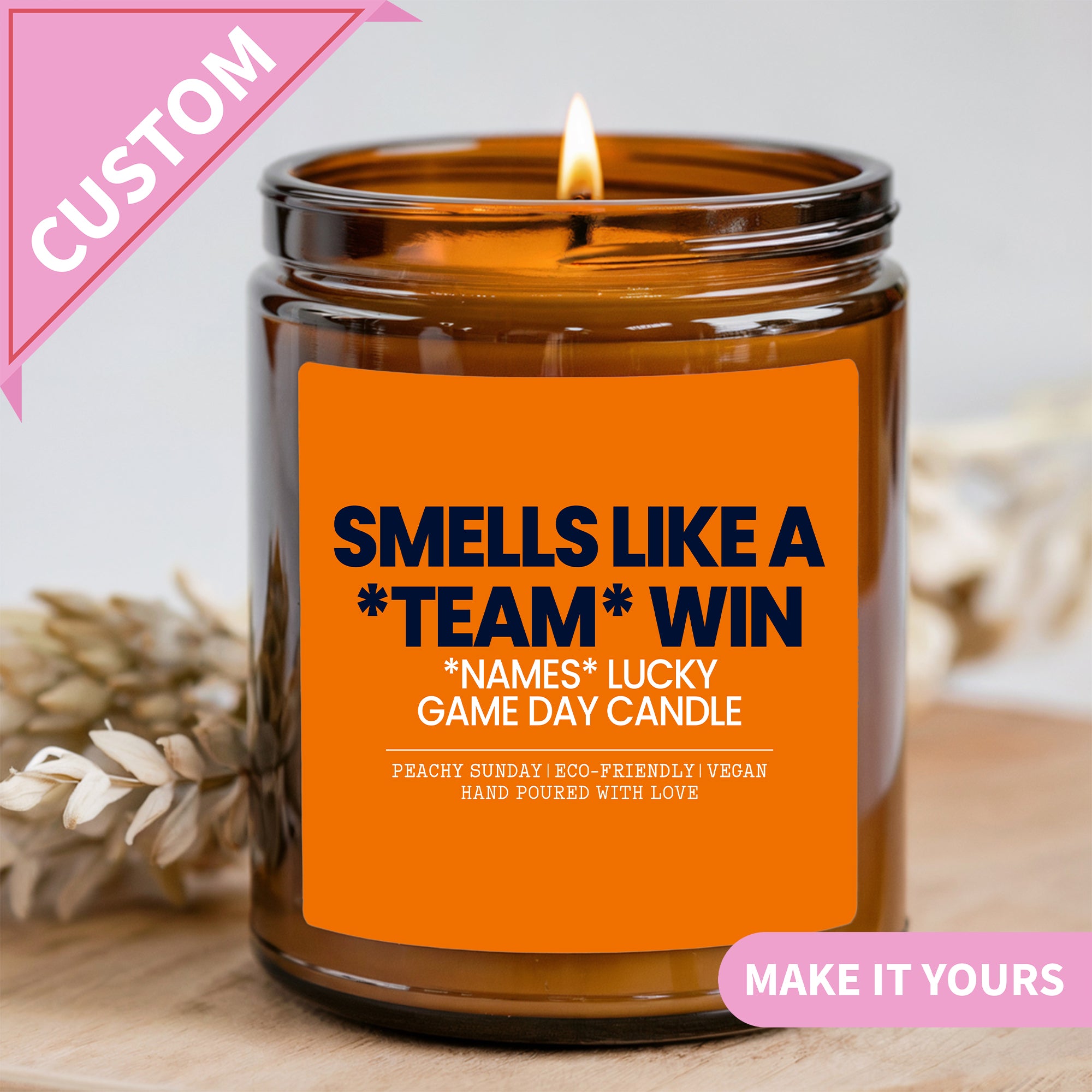 Personalized Sports Candle For Custom Team Name
