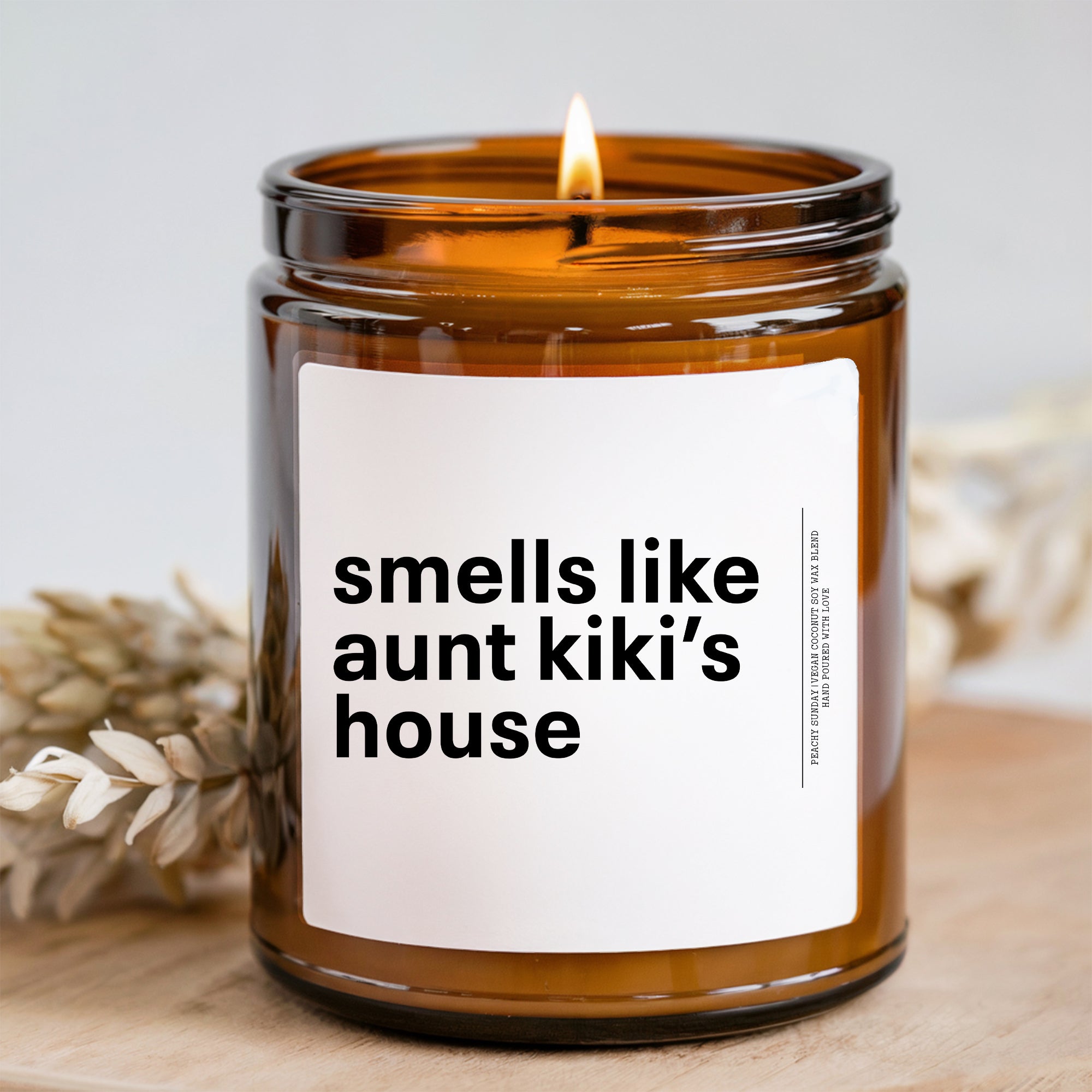 Personalisierte Kerze für das Haus der Tante