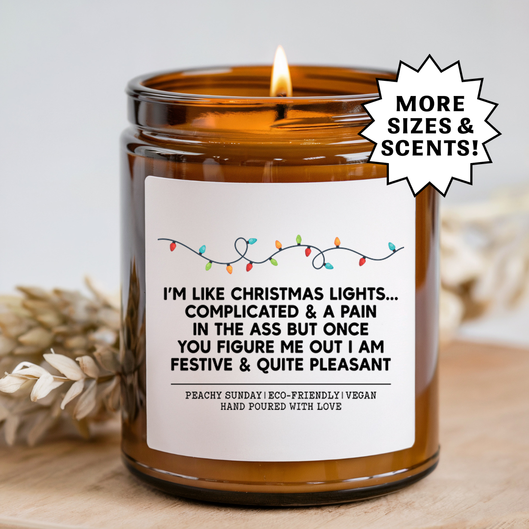 Christmas Lights Holiday Glow Gift Candle
