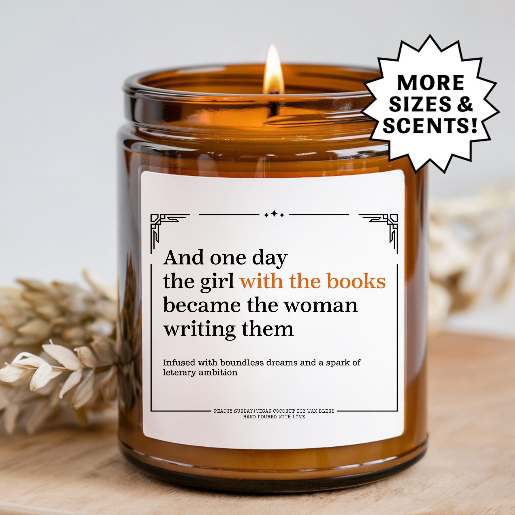 One Day The Girl With The Books Candle