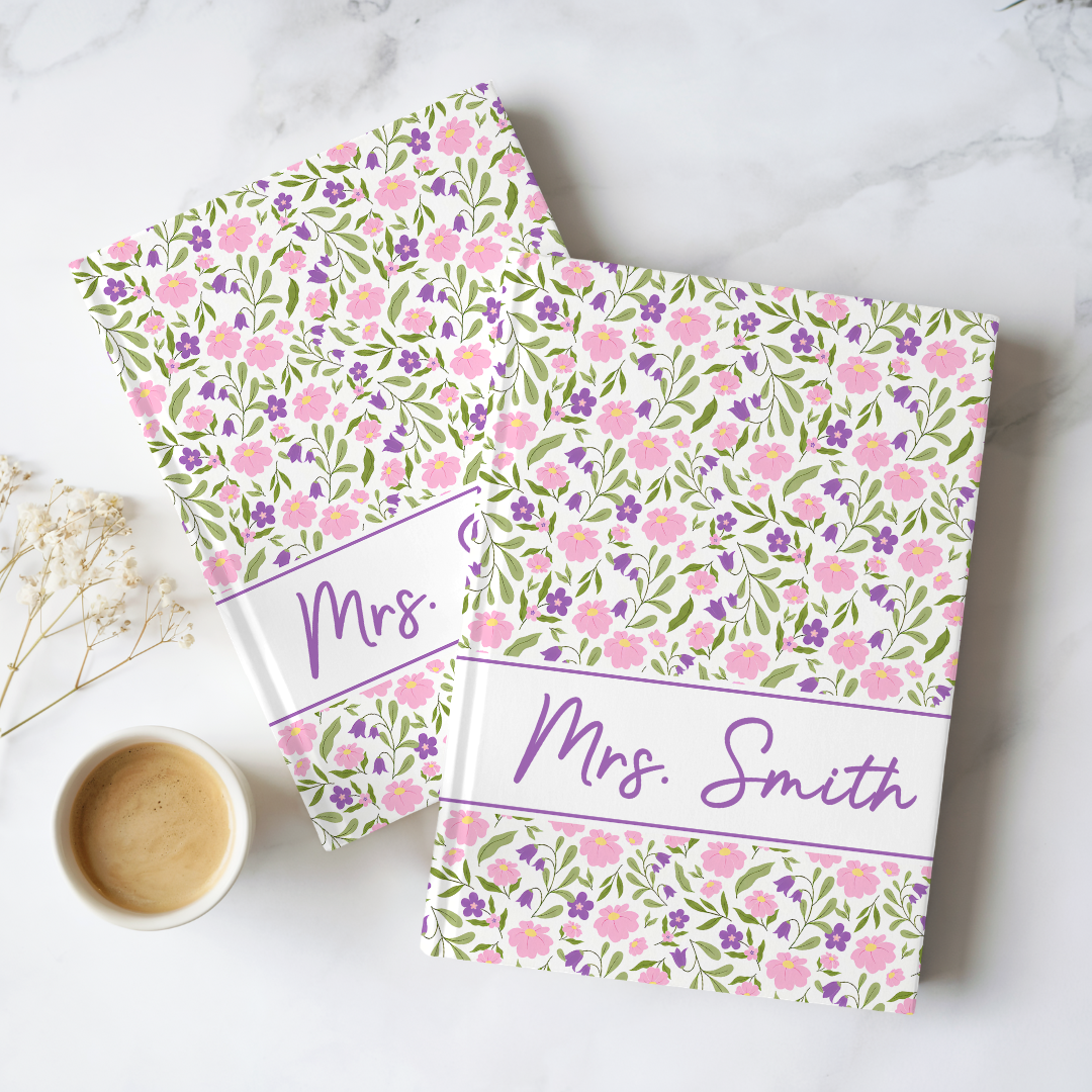 Personalized Pastel Floral Teacher Journal