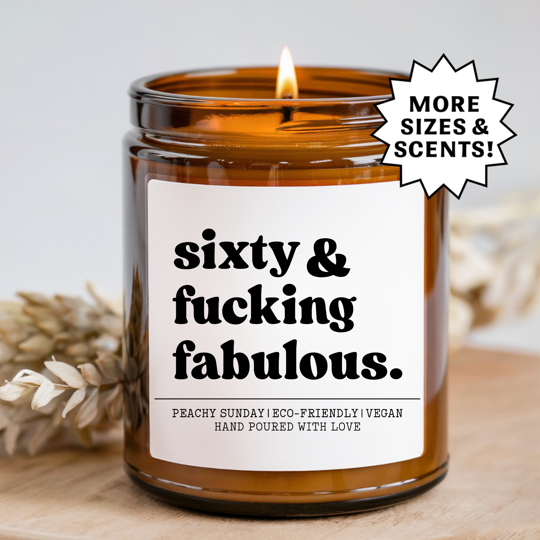 60th Birthday Funny Gift Candle
