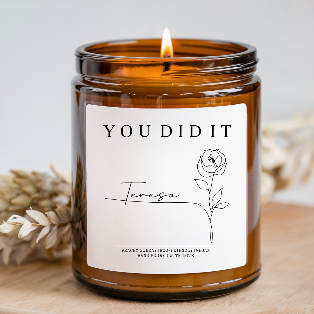 Personalised You Did It Candle