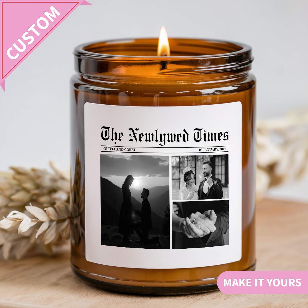Custom Newlywed Wedding Gift for Couples Candle