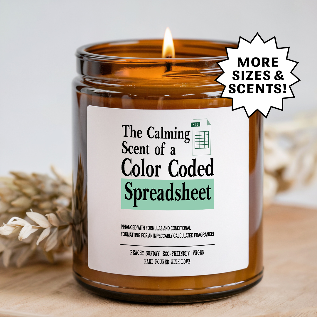 Office Smells Like A Color Coded Spreadsheet Gift Candle