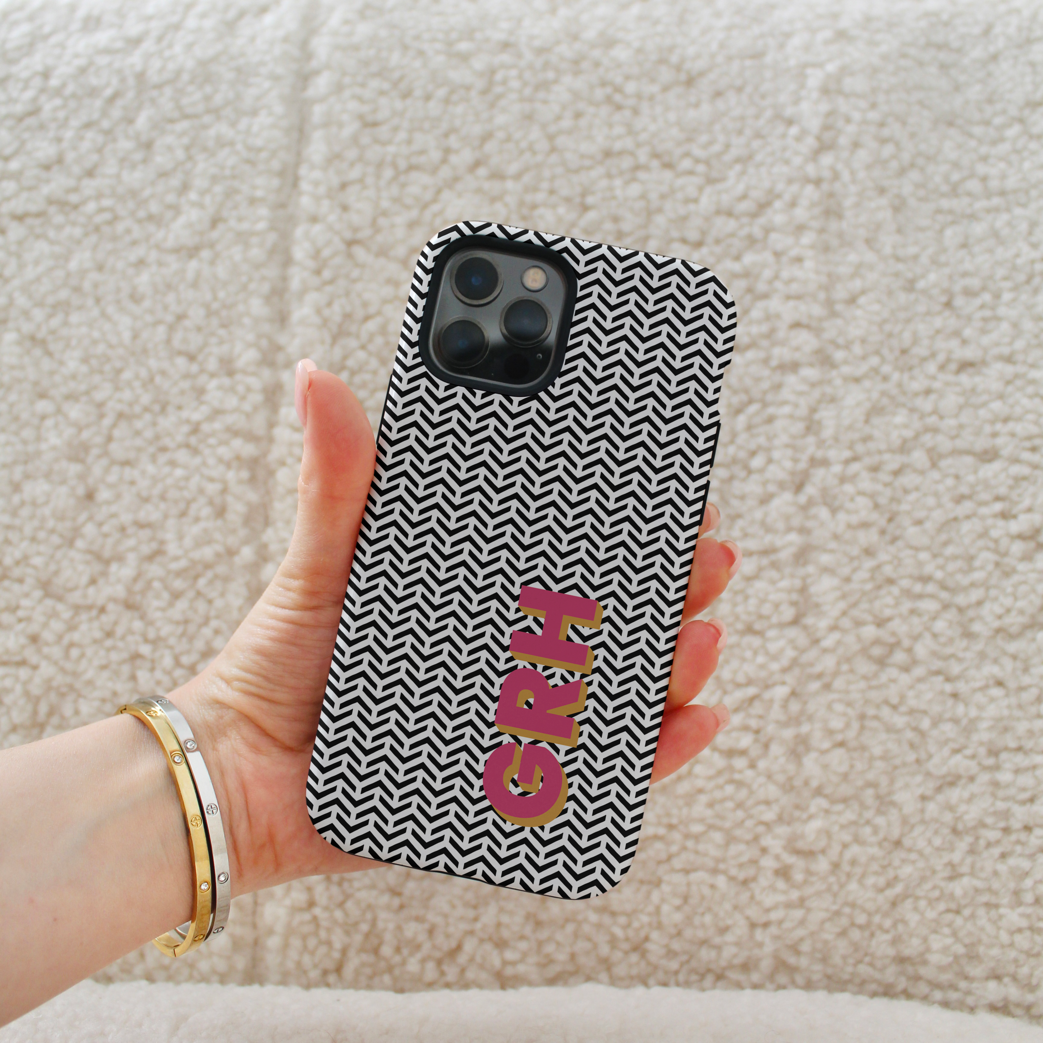 Personalized Shadow Initial Phone Case
