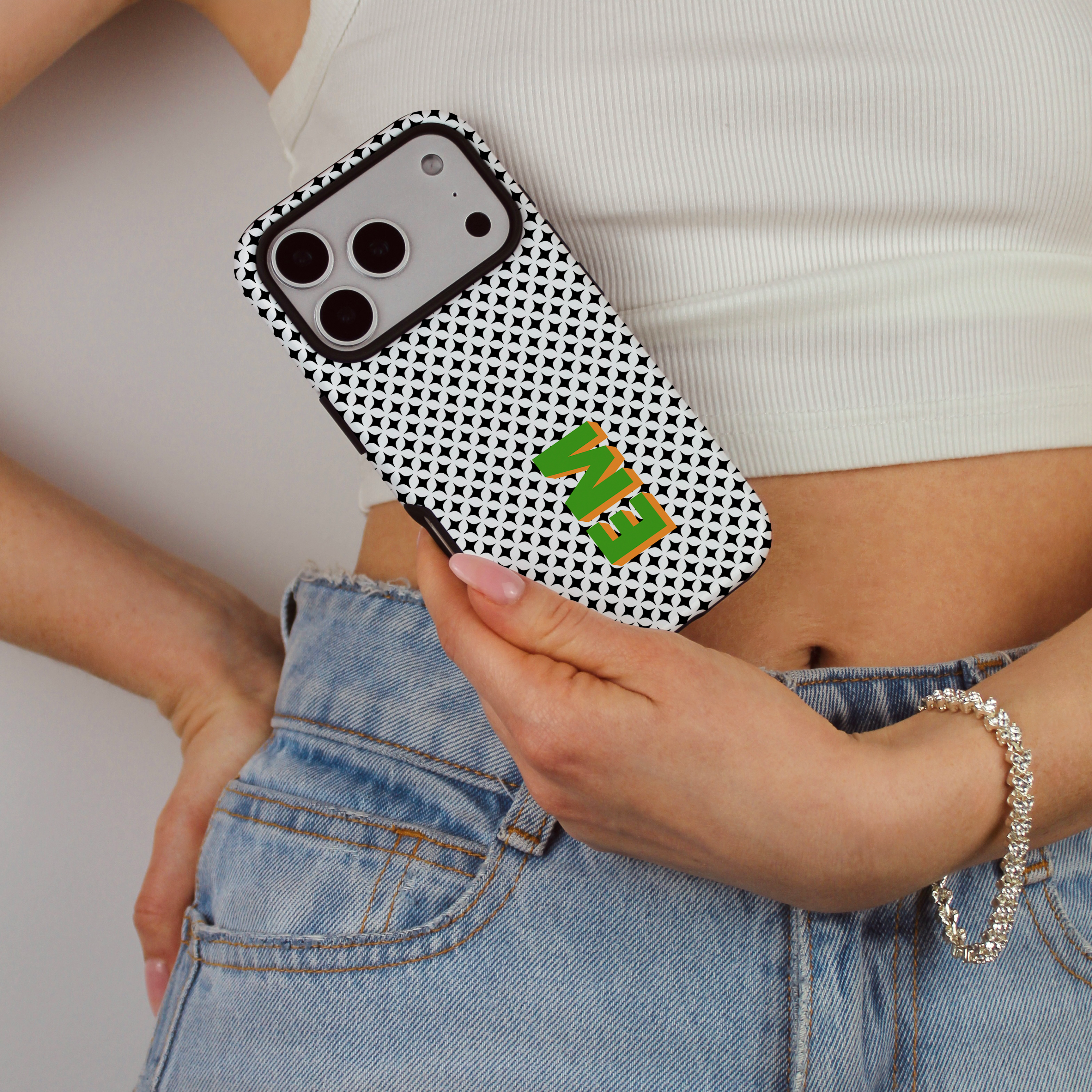 Personalized Shadow Initial Phone Case