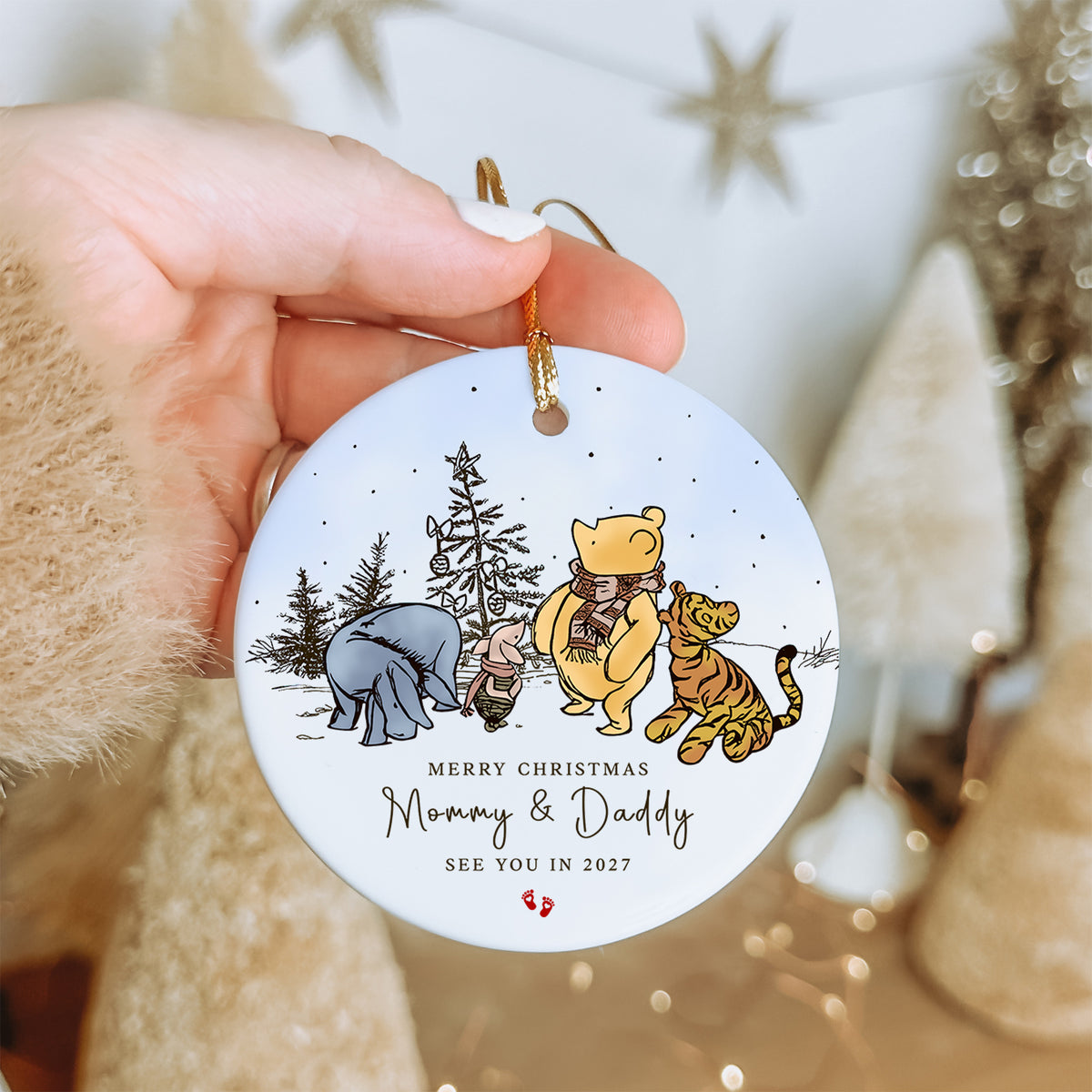 Pernalized Merry Christmas Mommy And Daddy Pregnancy Announcement Ornament