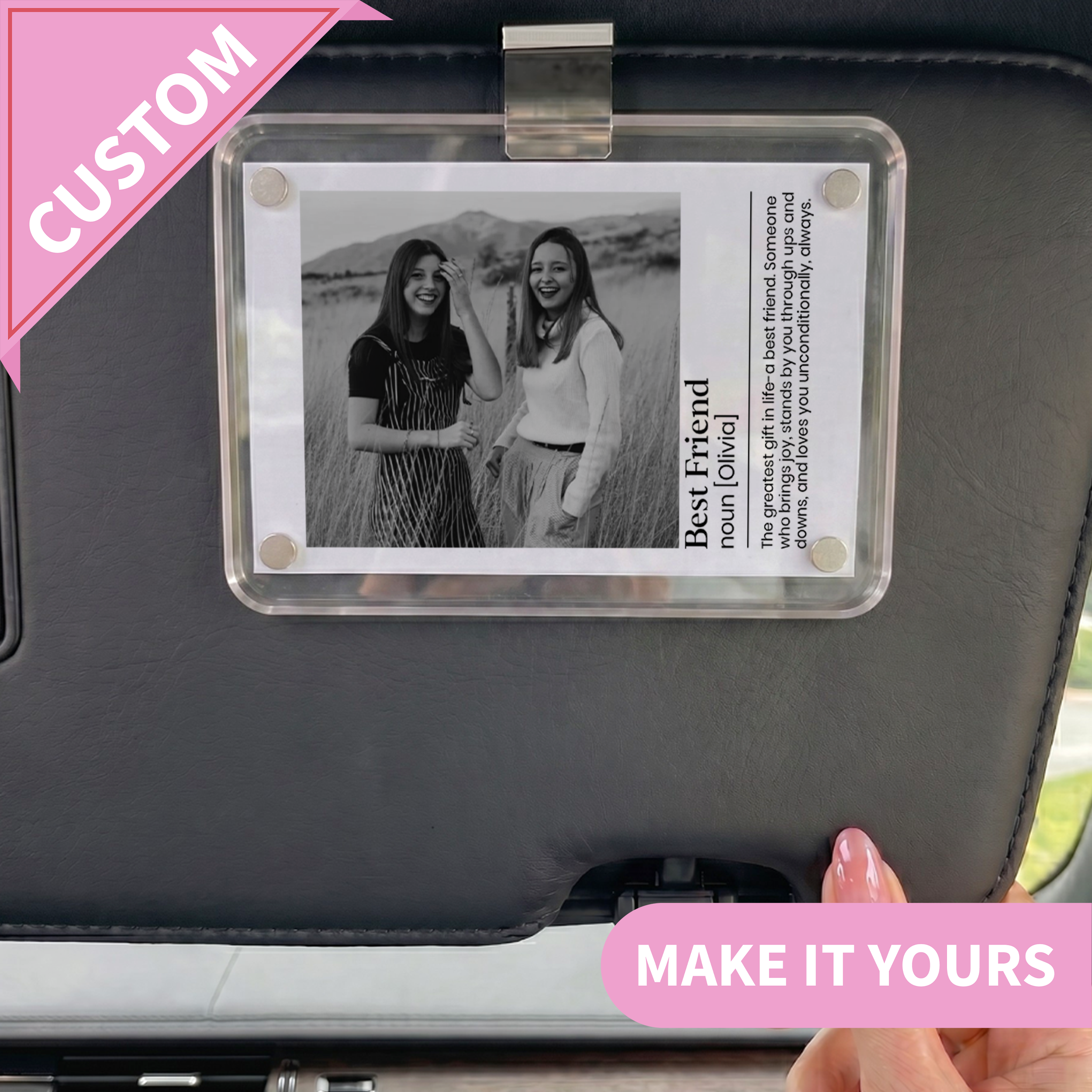Personalized Best Friend Car Visor Clip