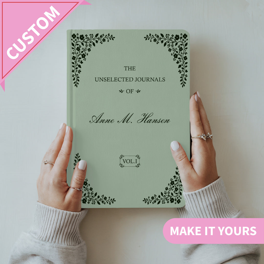 Personalisiertes Tagebuch mit Blumenrahmen und individuellem Namen