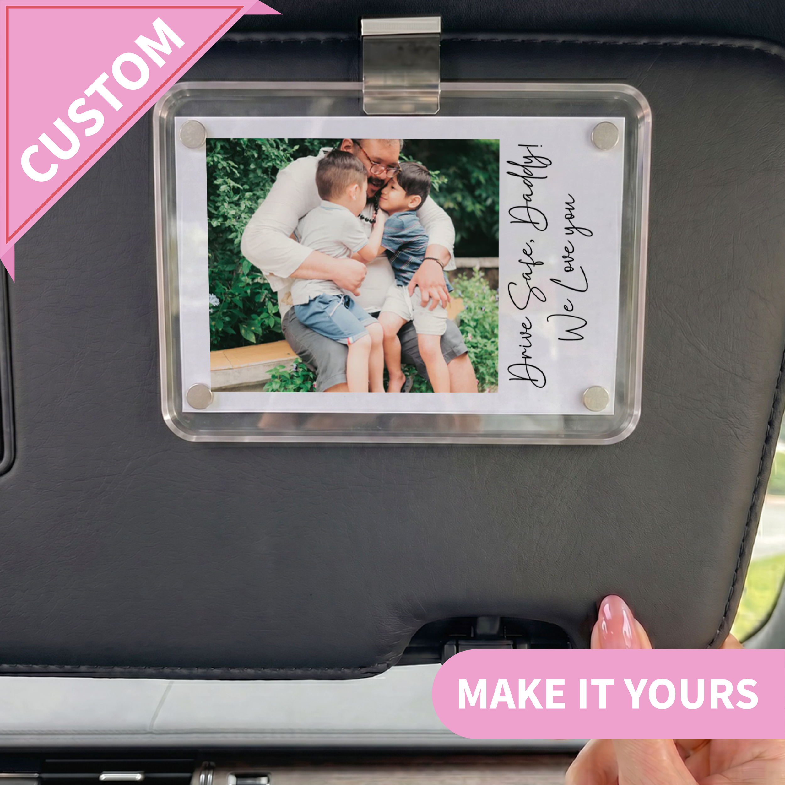 Personalized Drive Safely Daddy Car Visor Clip