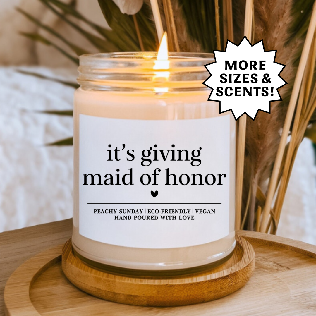 It’s Giving Maid Of Honor Funny Wedding Gift Candle
