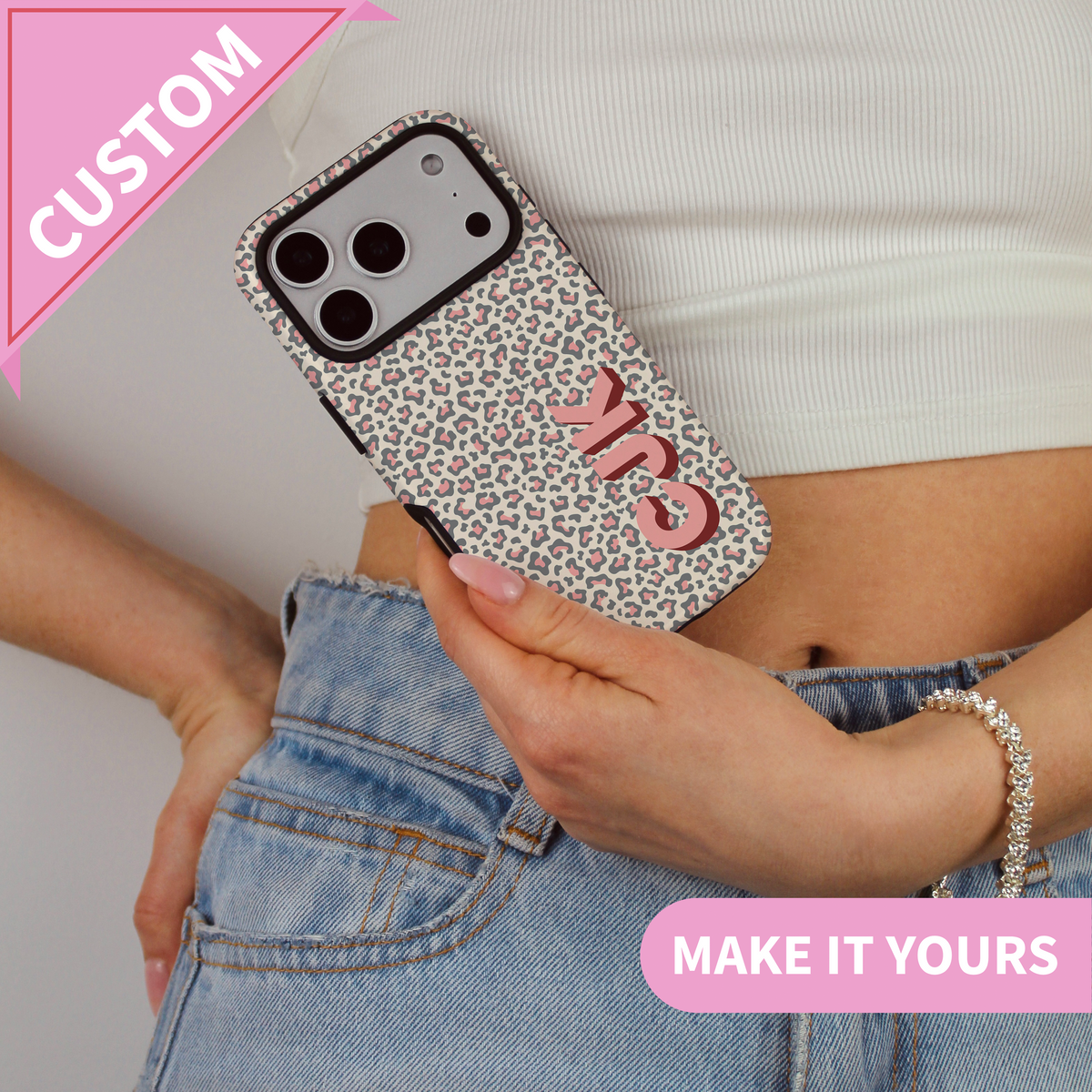 Coque de téléphone personnalisée avec initiale en ombre