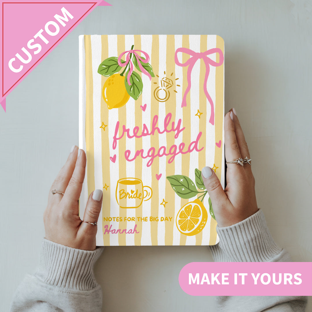 Personalisiertes Hochzeitsplanungsjournal für frisch Verlobte