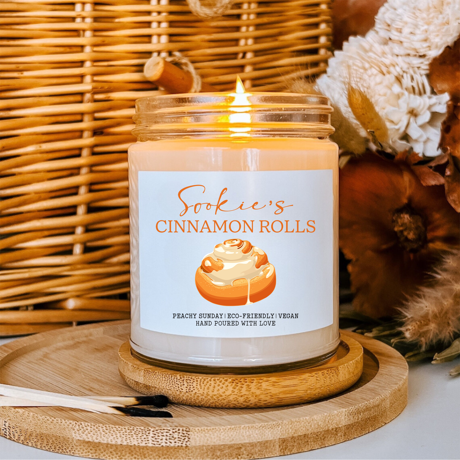 Personalized Sookie's Cinnamon Rolls Candle