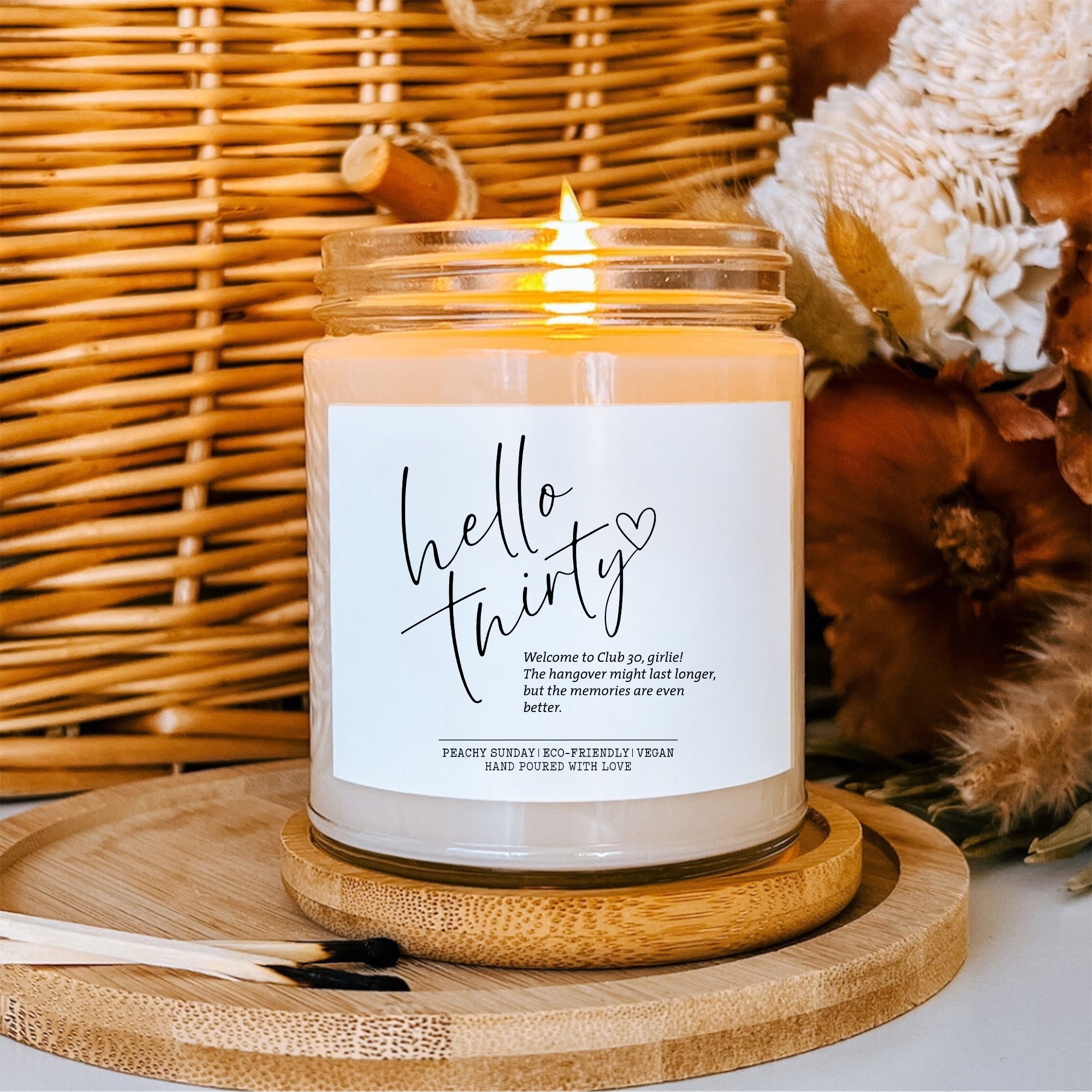 Bougie d’anniversaire personnalisée « Hello Thirty »