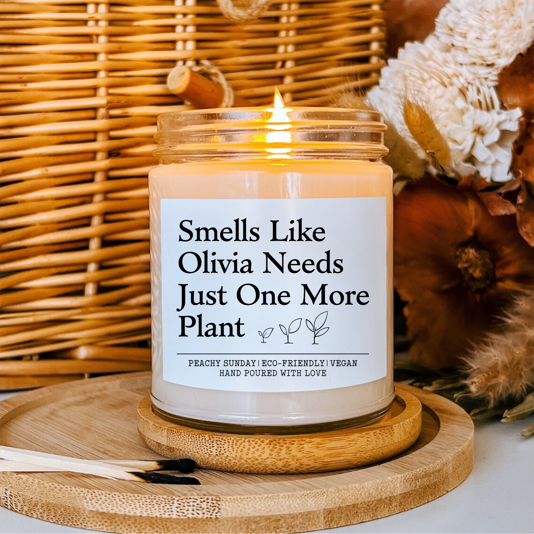 Personalized Plant Lover Candle