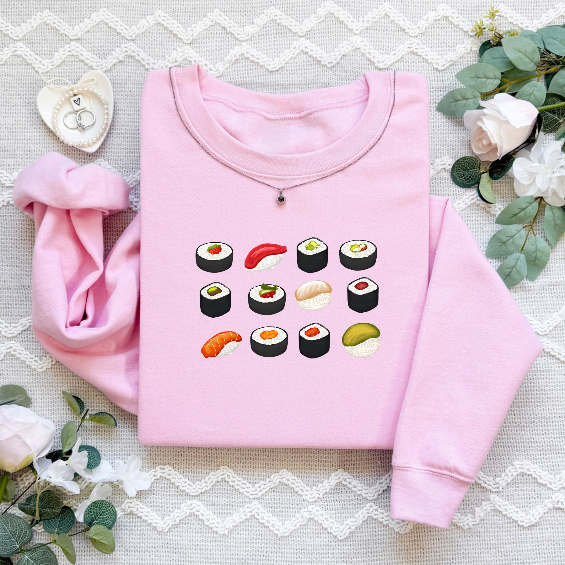 Embroidered Sushi Sweatshirt