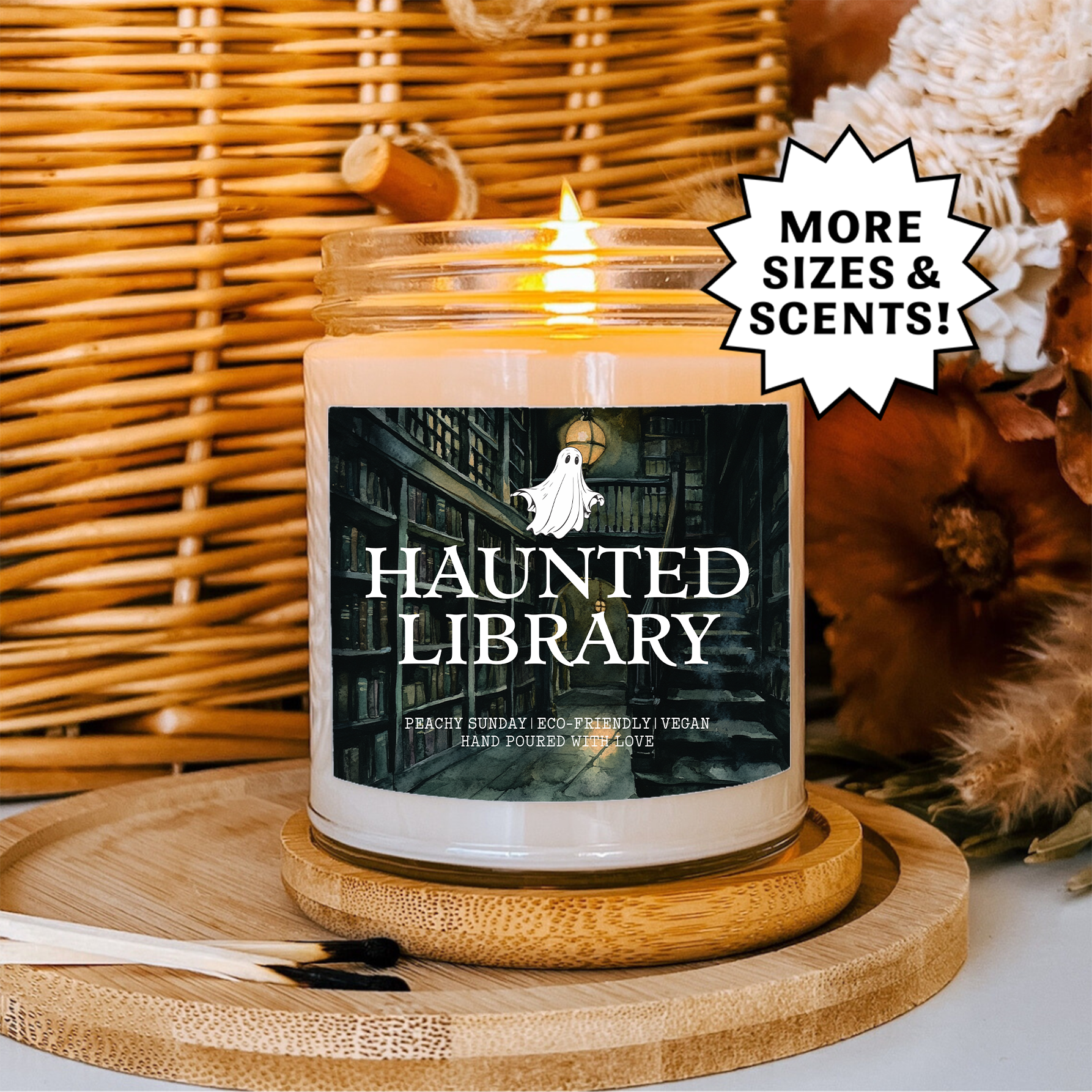 Haunted Library Soy Candle, spooky candle