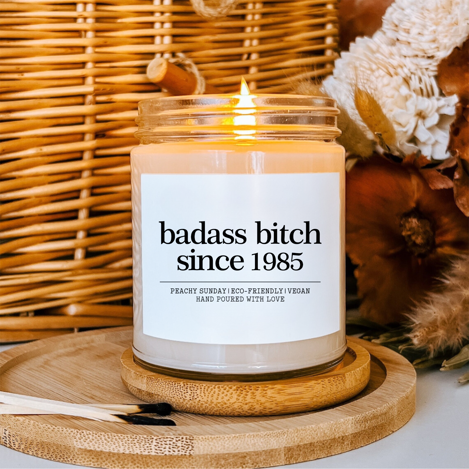 Personalized Badass B-tch Birthday Candle