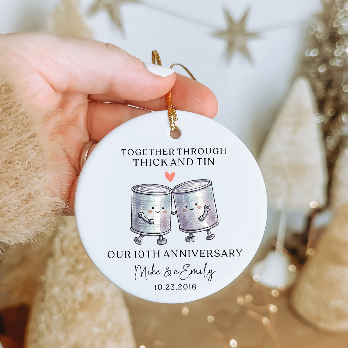 Personalized Together Through Thick And Thin 10th Anniversary Ornament