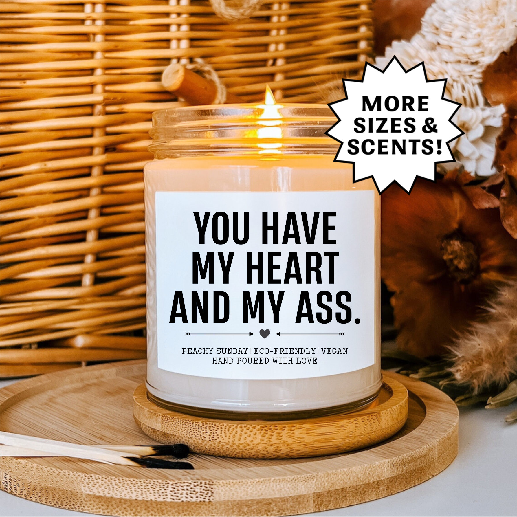 You Have My Heart And Ass Couple Gift Candle
