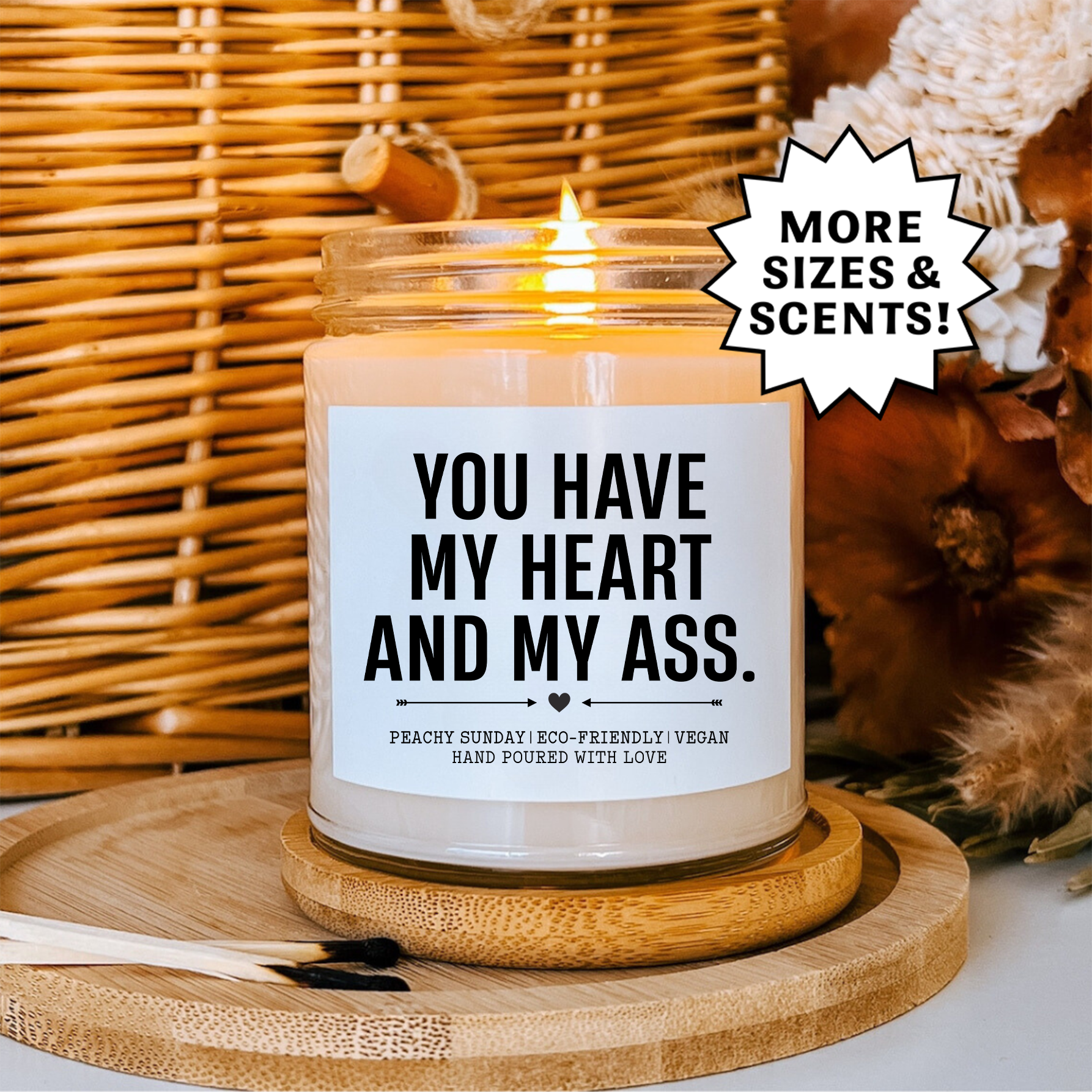 You Have My Heart And Ass Couple Gift Candle