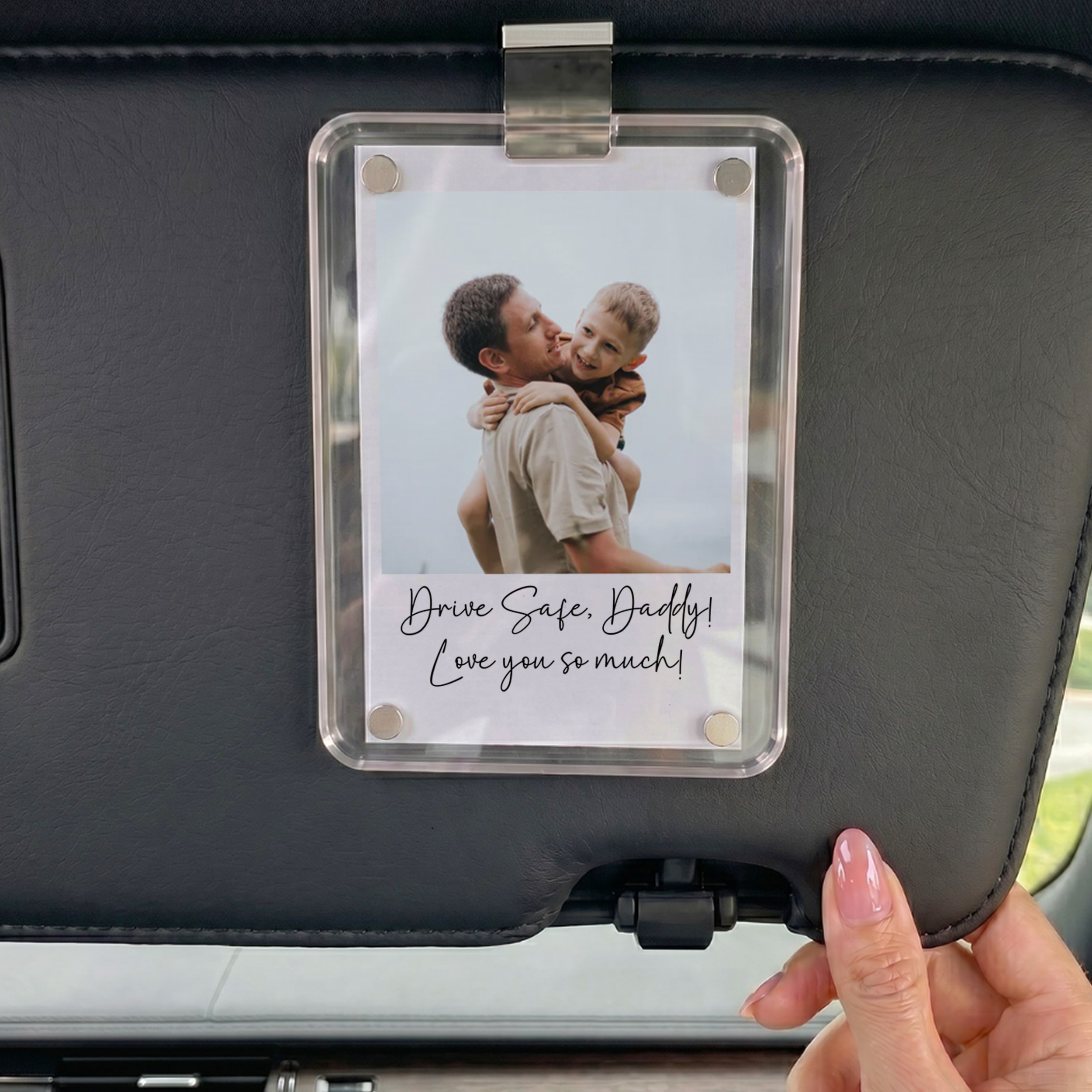Personalized Drive Safely Daddy Car Visor Clip