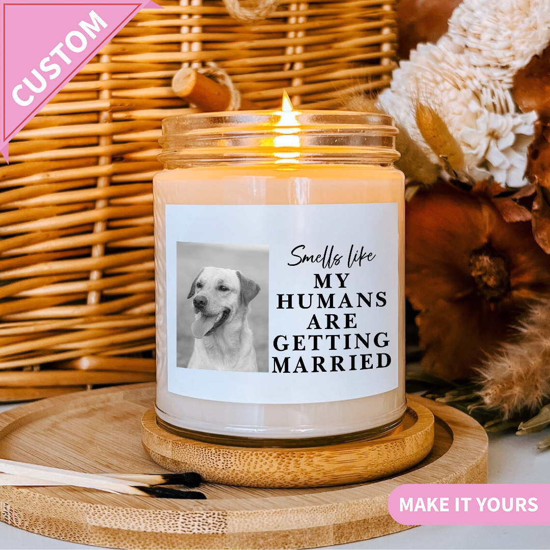 Custom Dog Parents Wedding Gift for Couples Candle