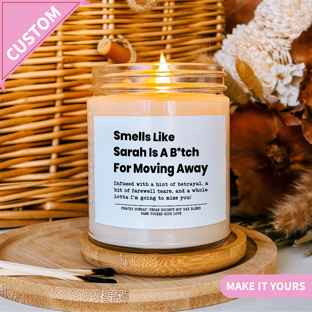 Custom Moving Away Farewell & Goodbye Gift Candle