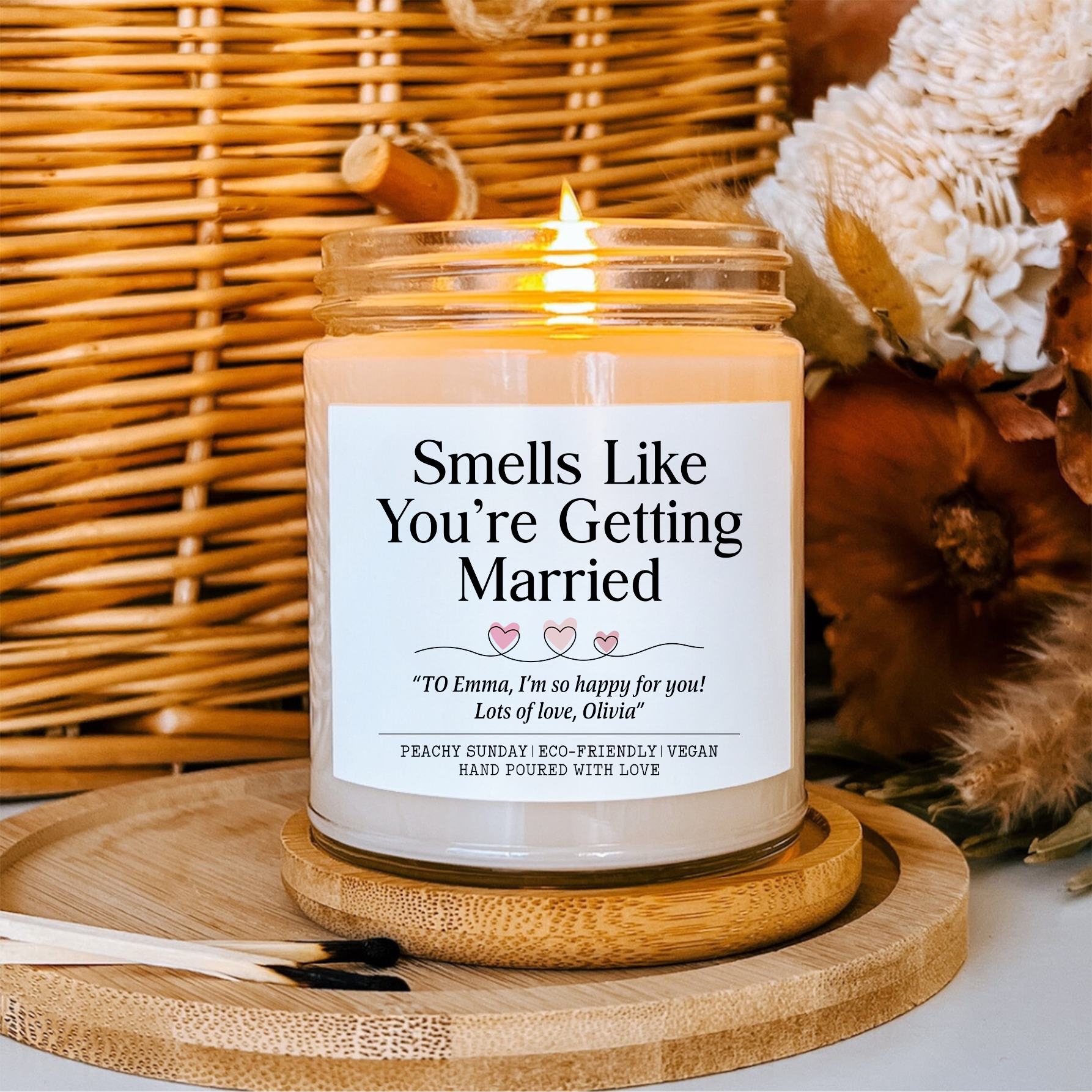 Personalized Smells Like You're Getting Married Wedding Gift For Bride To Be Candle
